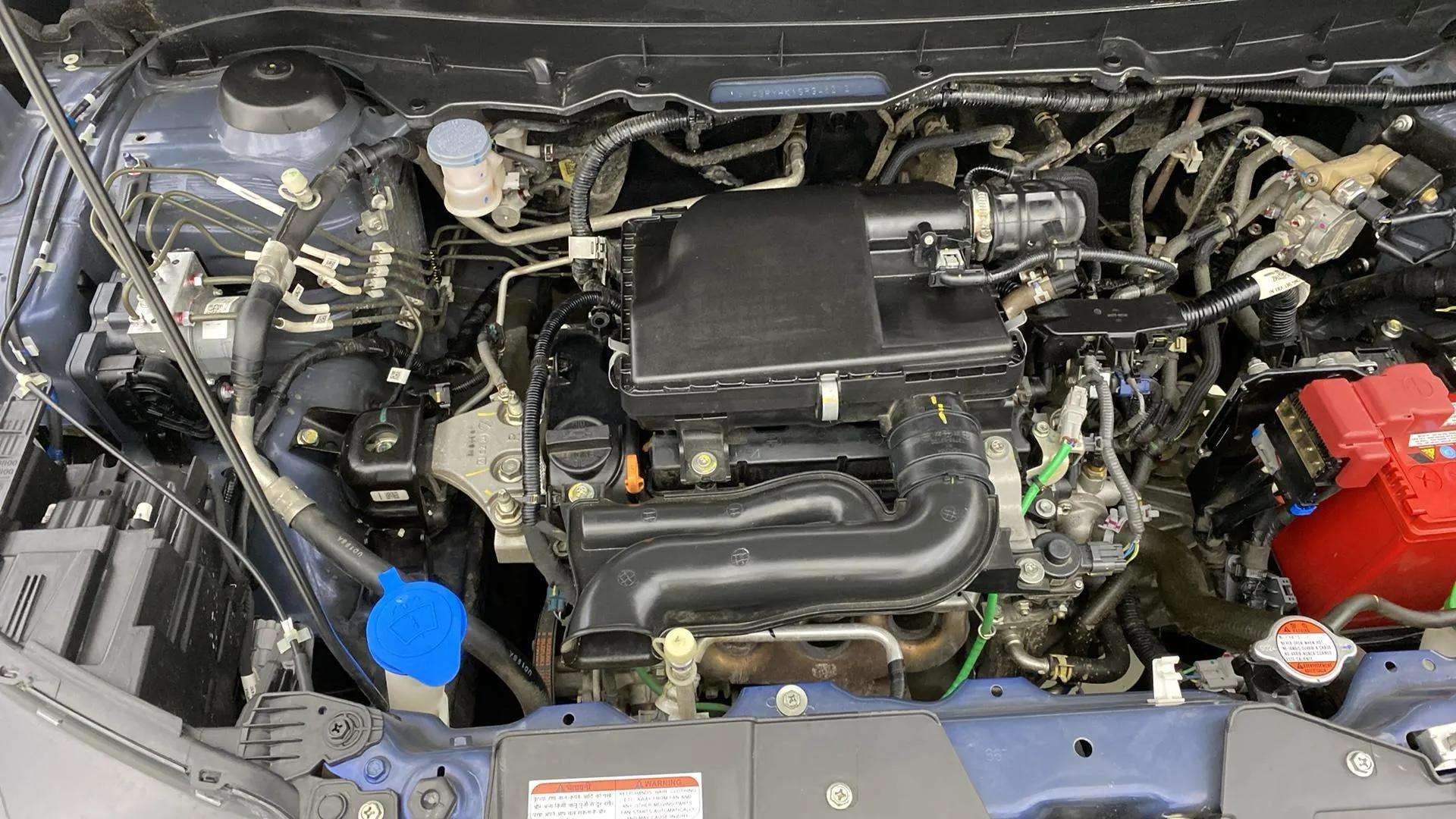 Engine bay of a Maruti Suzuki Brezza