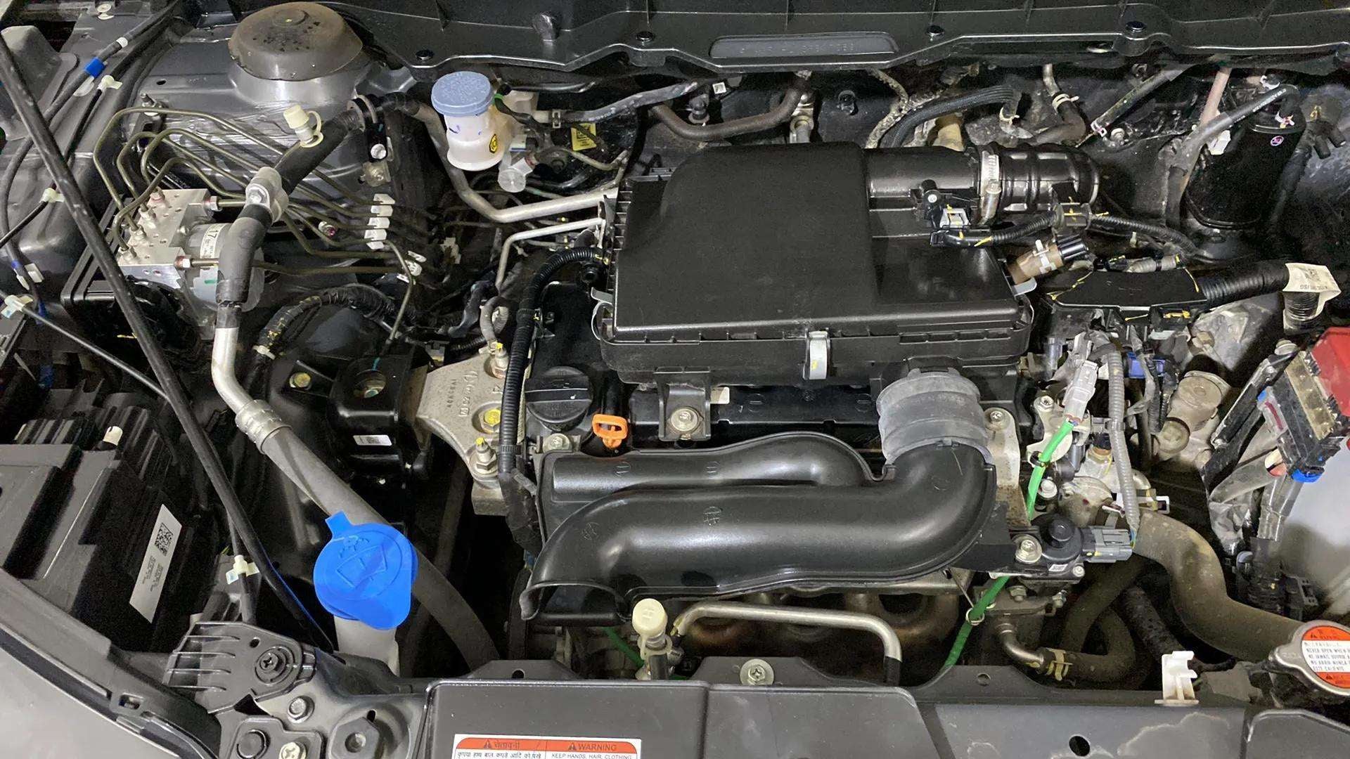 Engine bay view of a Maruti Suzuki Brezza