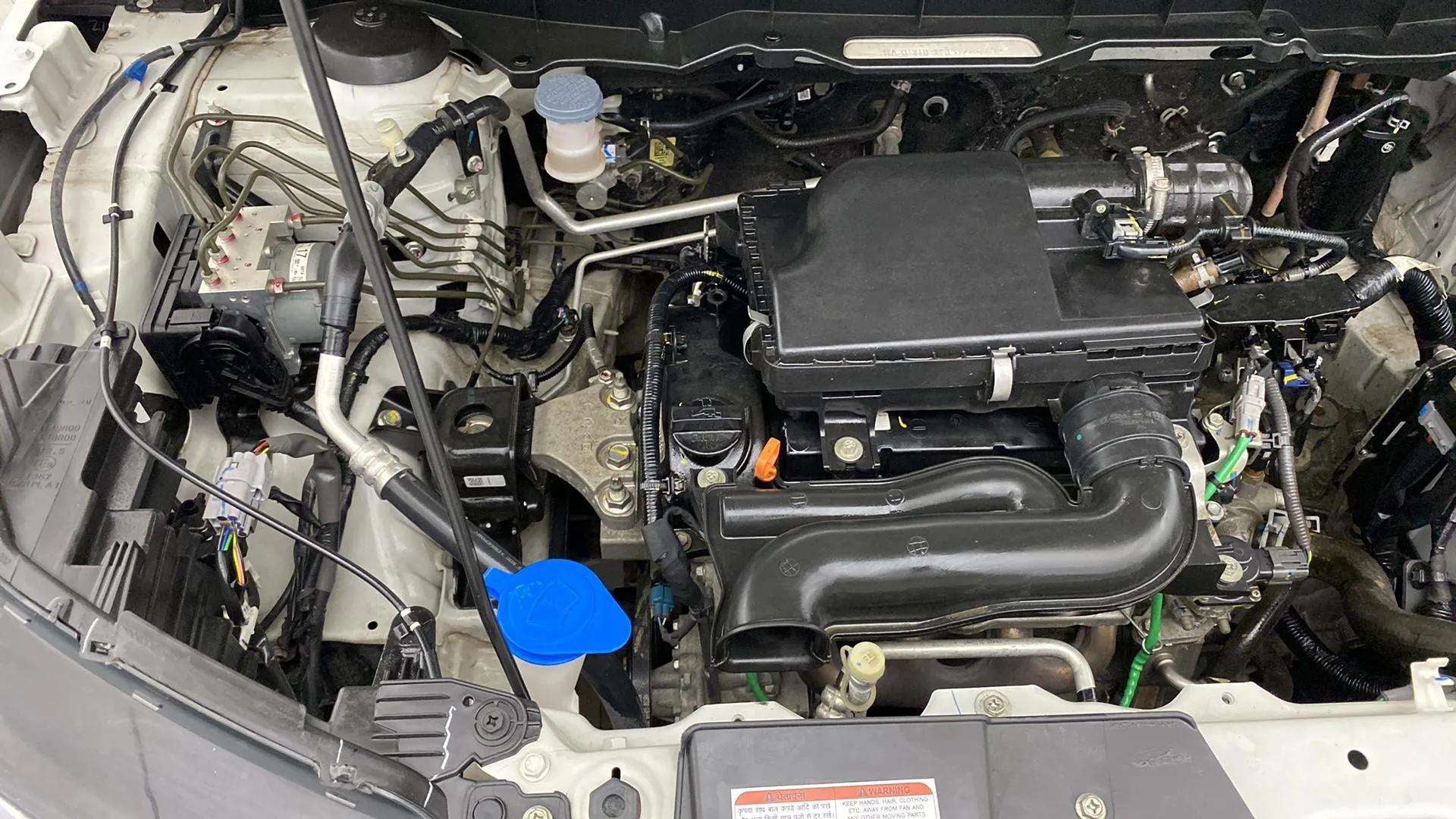 Engine bay view of a Maruti Suzuki Brezza