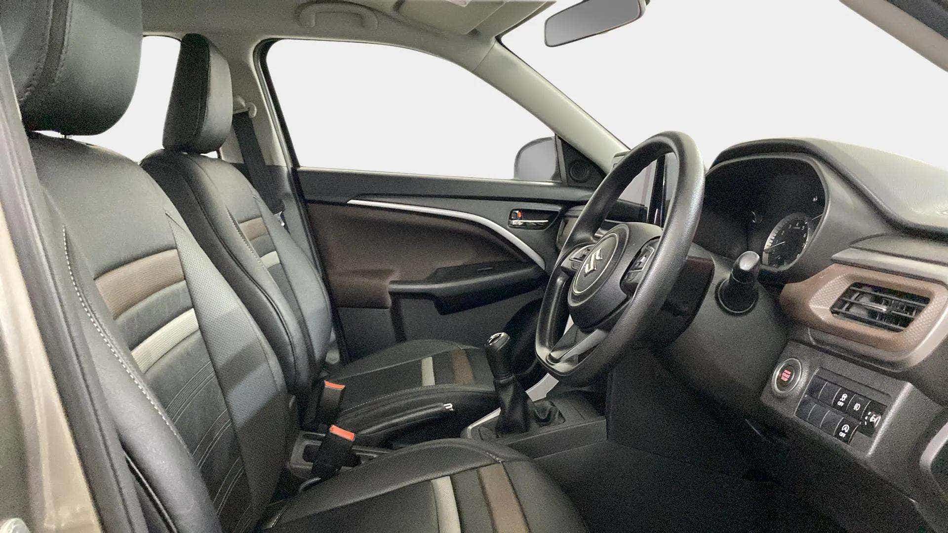 Interior dashboard view of a Maruti Suzuki Brezza