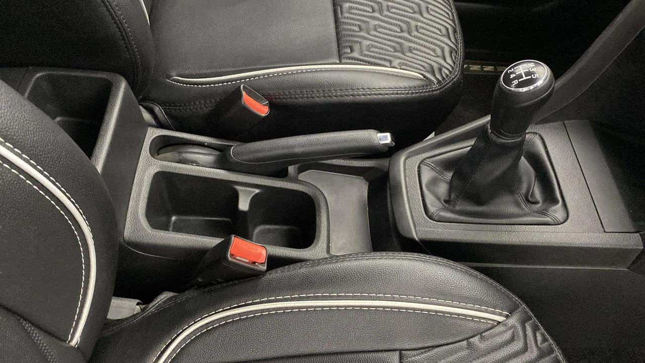 Center console and gear lever of a Maruti Suzuki Brezza