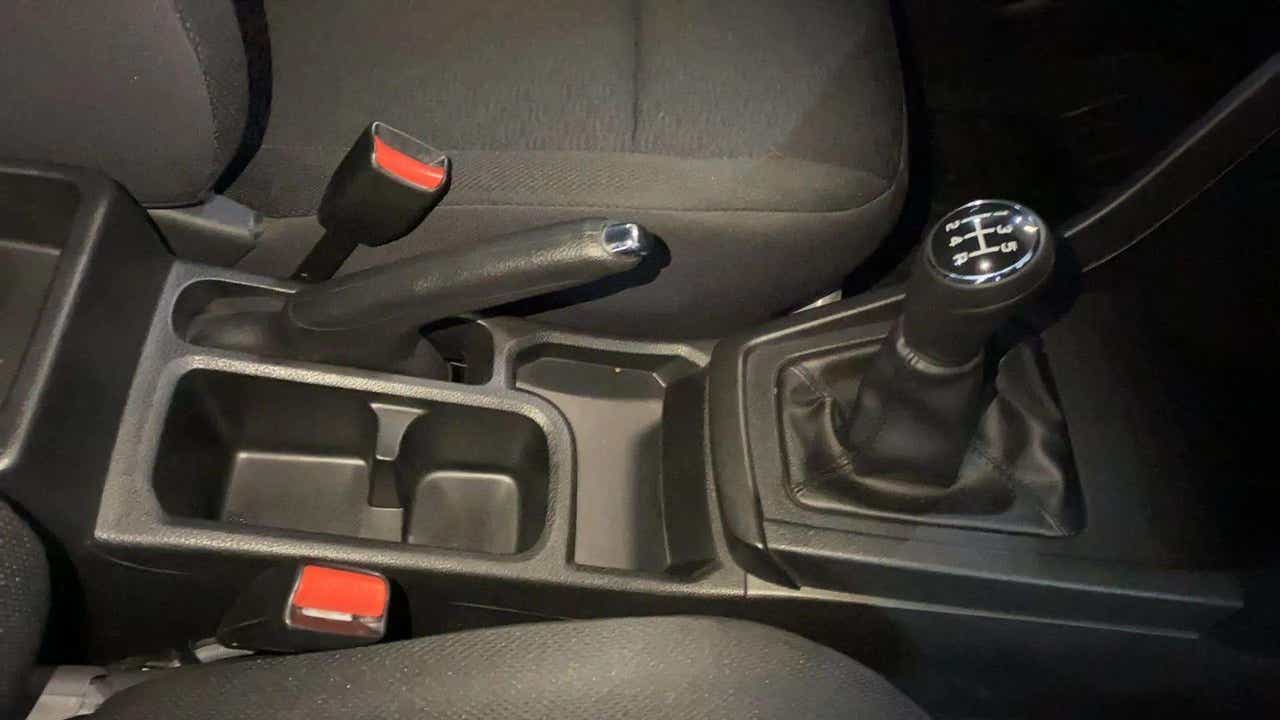 Gear lever and handbrake view of a Maruti Suzuki Brezza