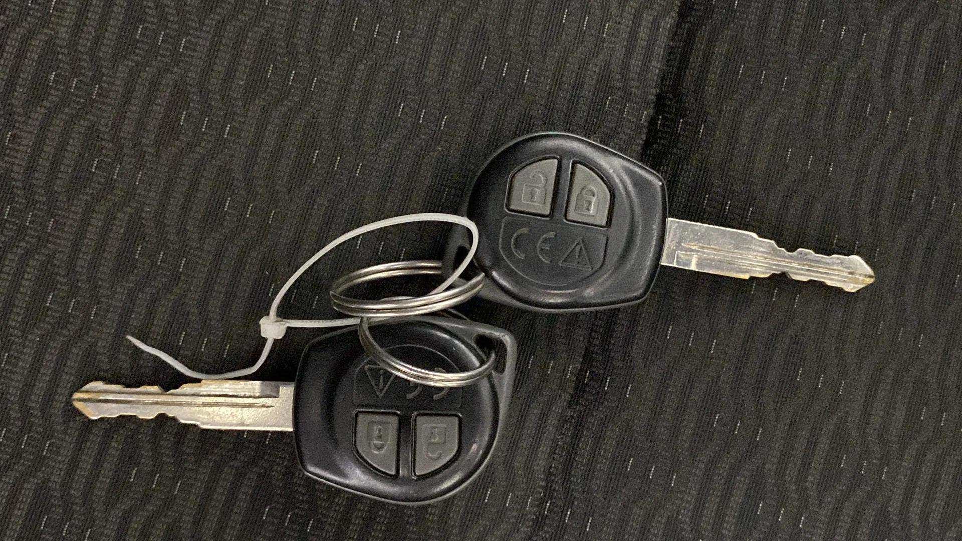Close-up of car keys for a Maruti Suzuki Brezza