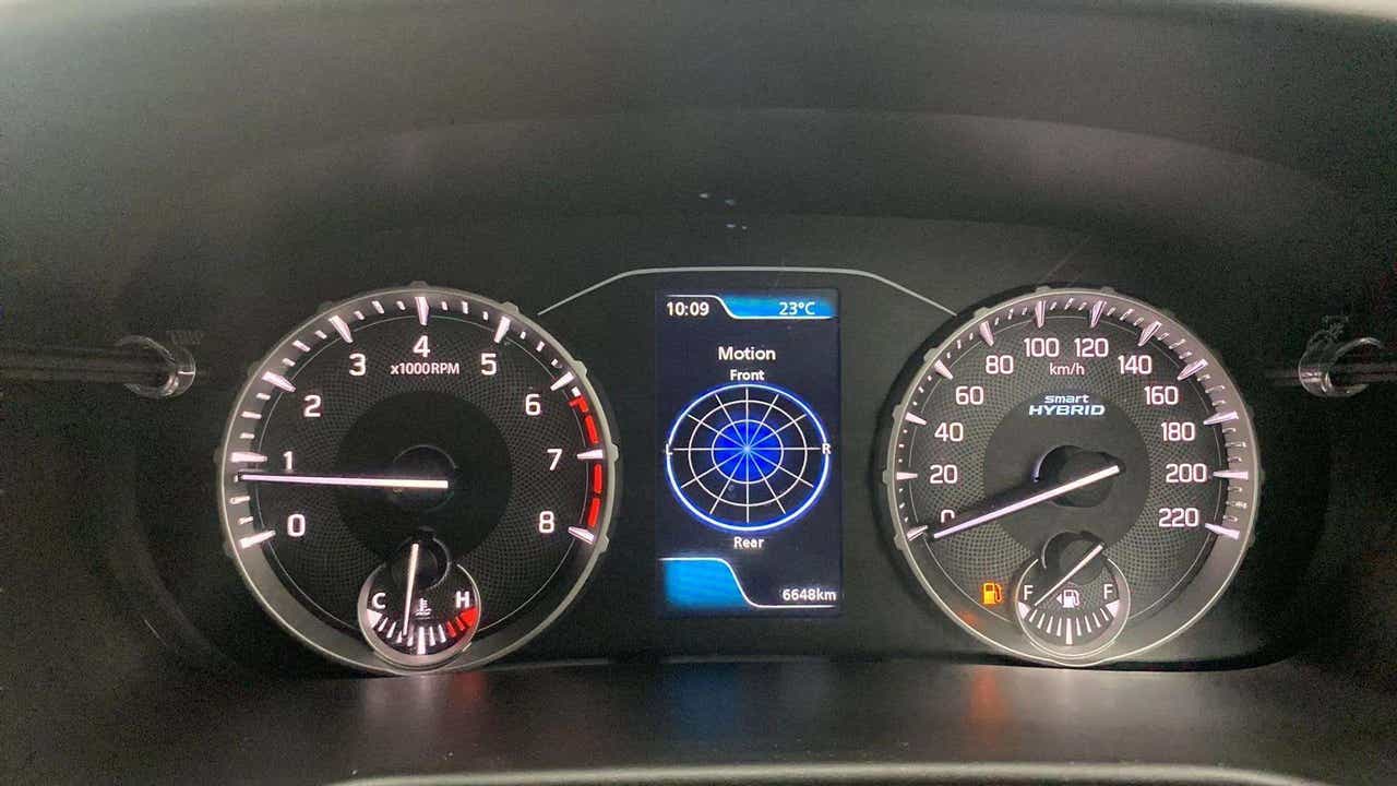 Instrument cluster of a Maruti Suzuki Brezza