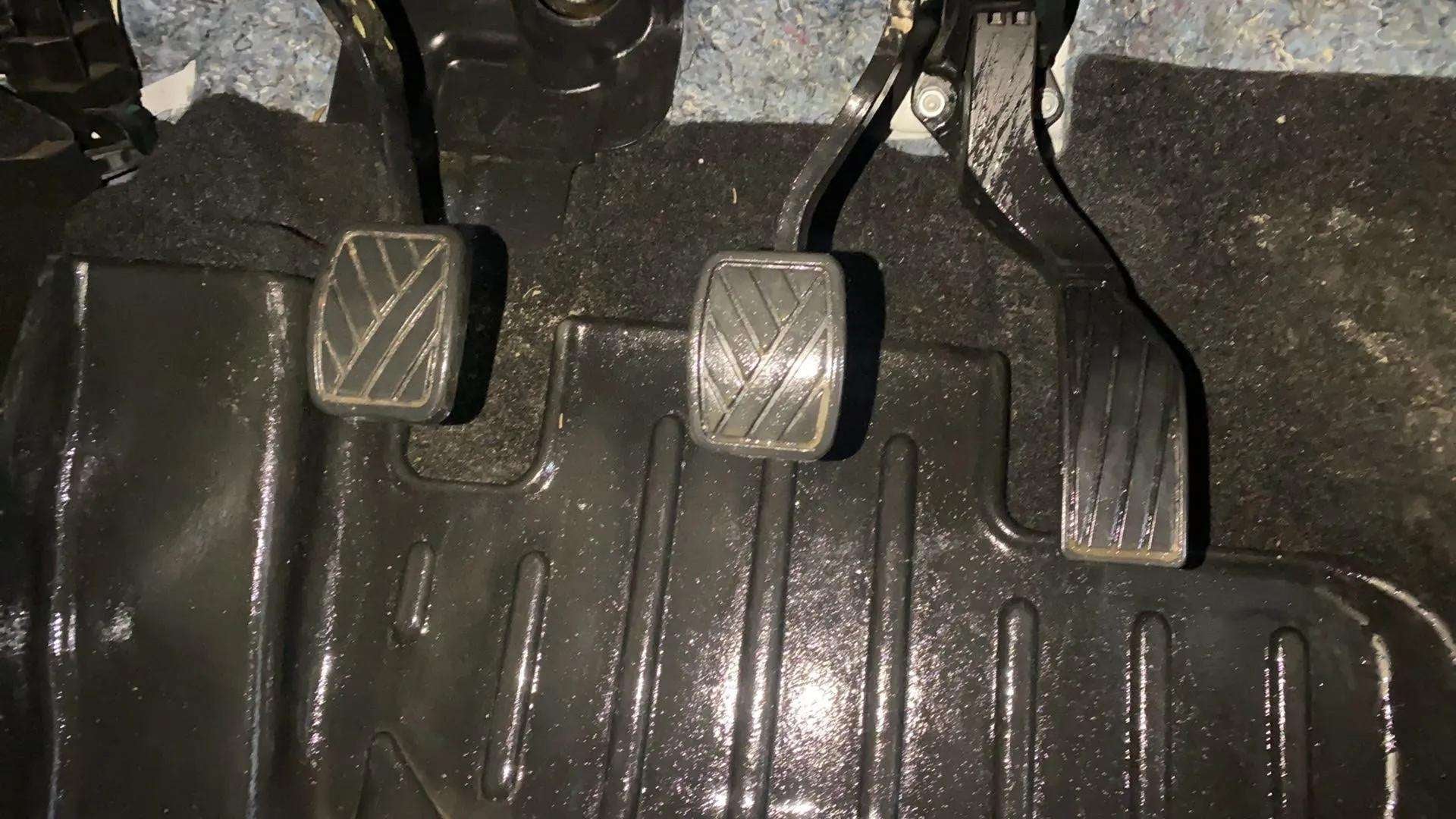 Pedals area of a Maruti Suzuki Brezza