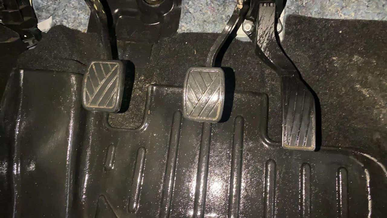 Pedals area of a Maruti Suzuki Brezza