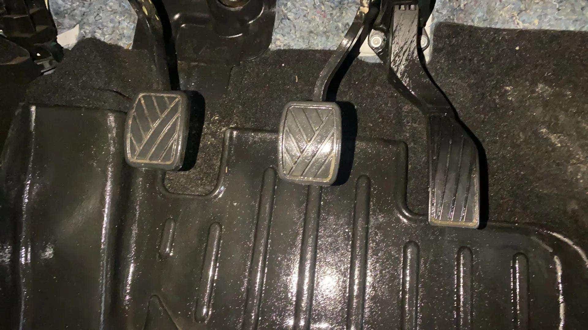 Pedals area of a Maruti Suzuki Brezza