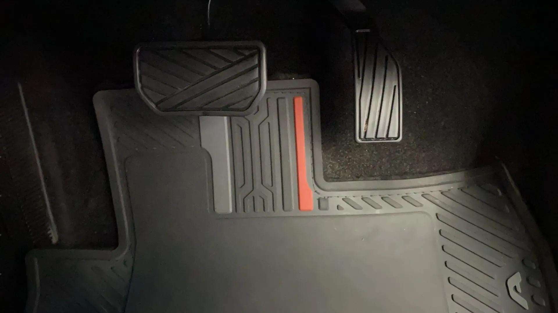 Footwell view of a Maruti Suzuki Brezza