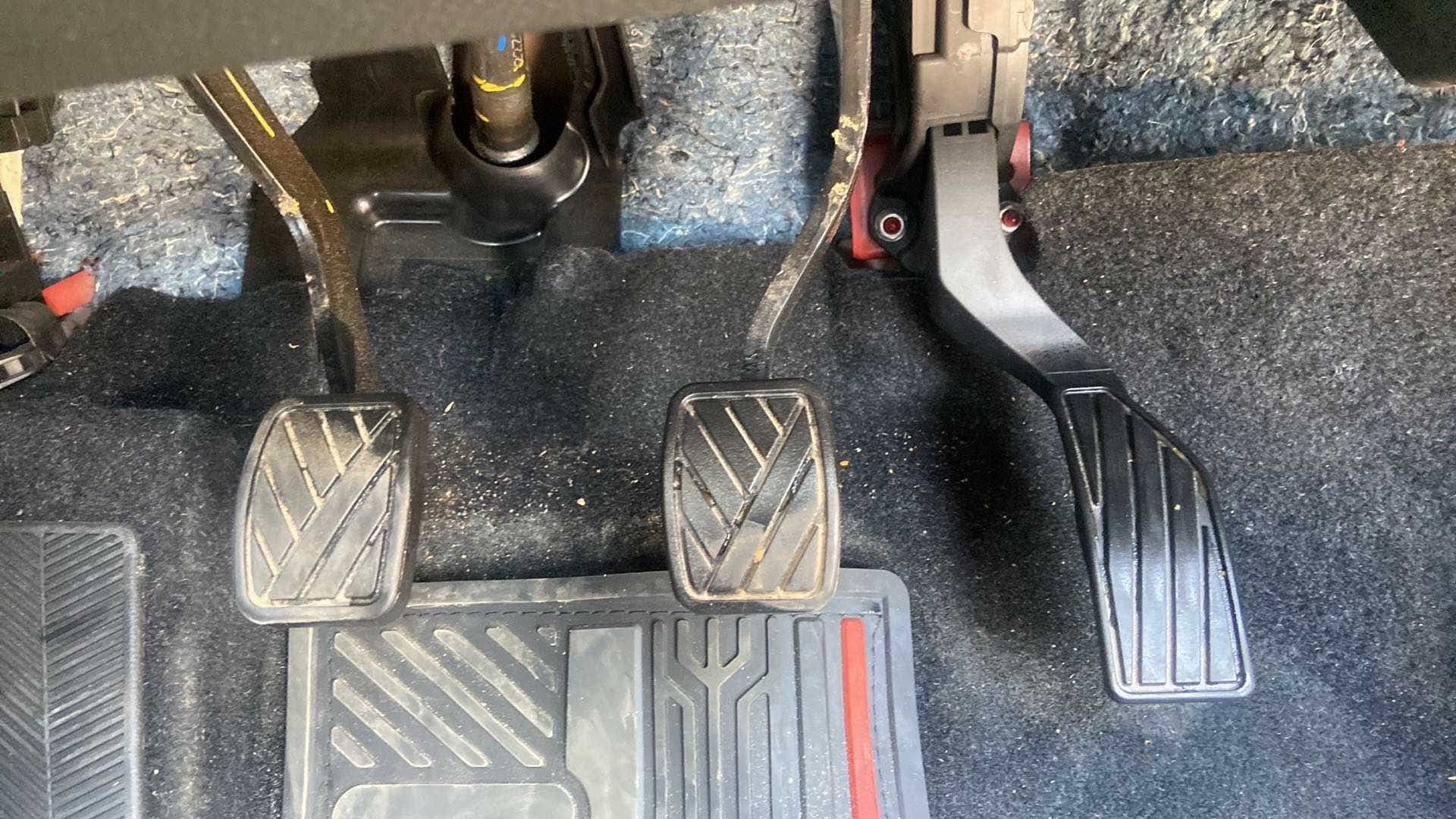 Foot pedals of a Maruti Suzuki Brezza