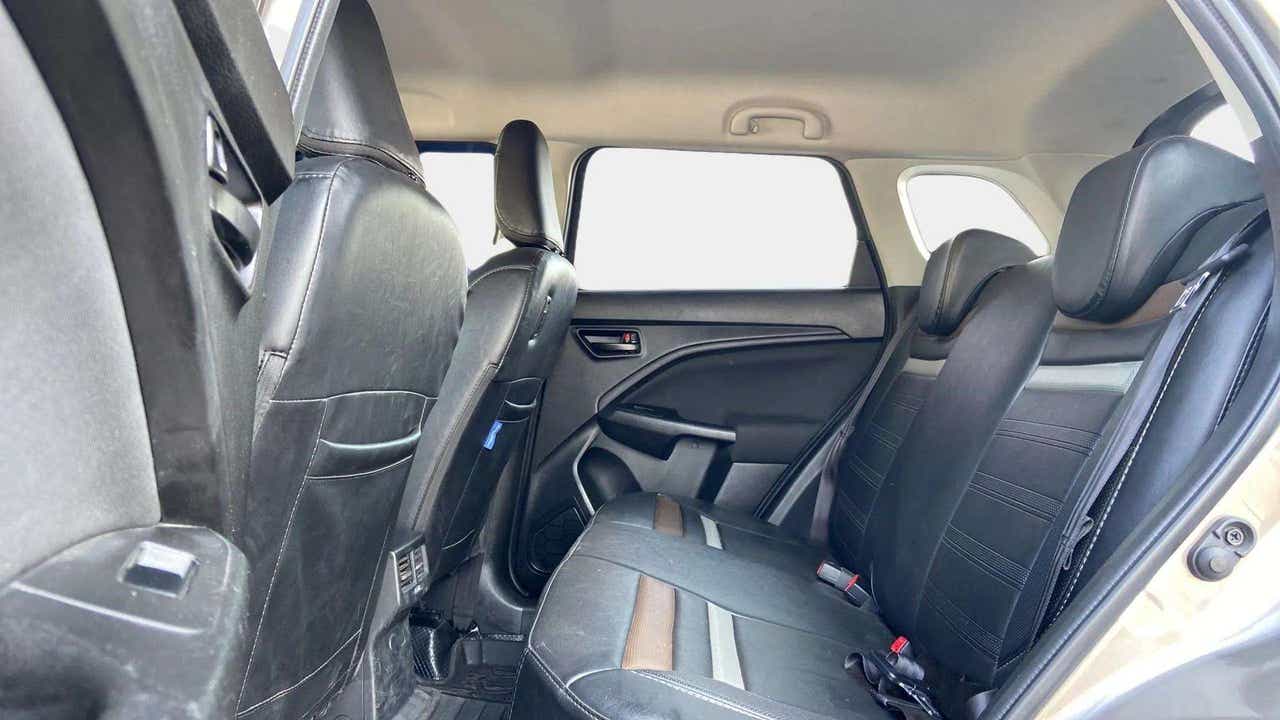 Rear seat interior view of a Maruti Suzuki Brezza