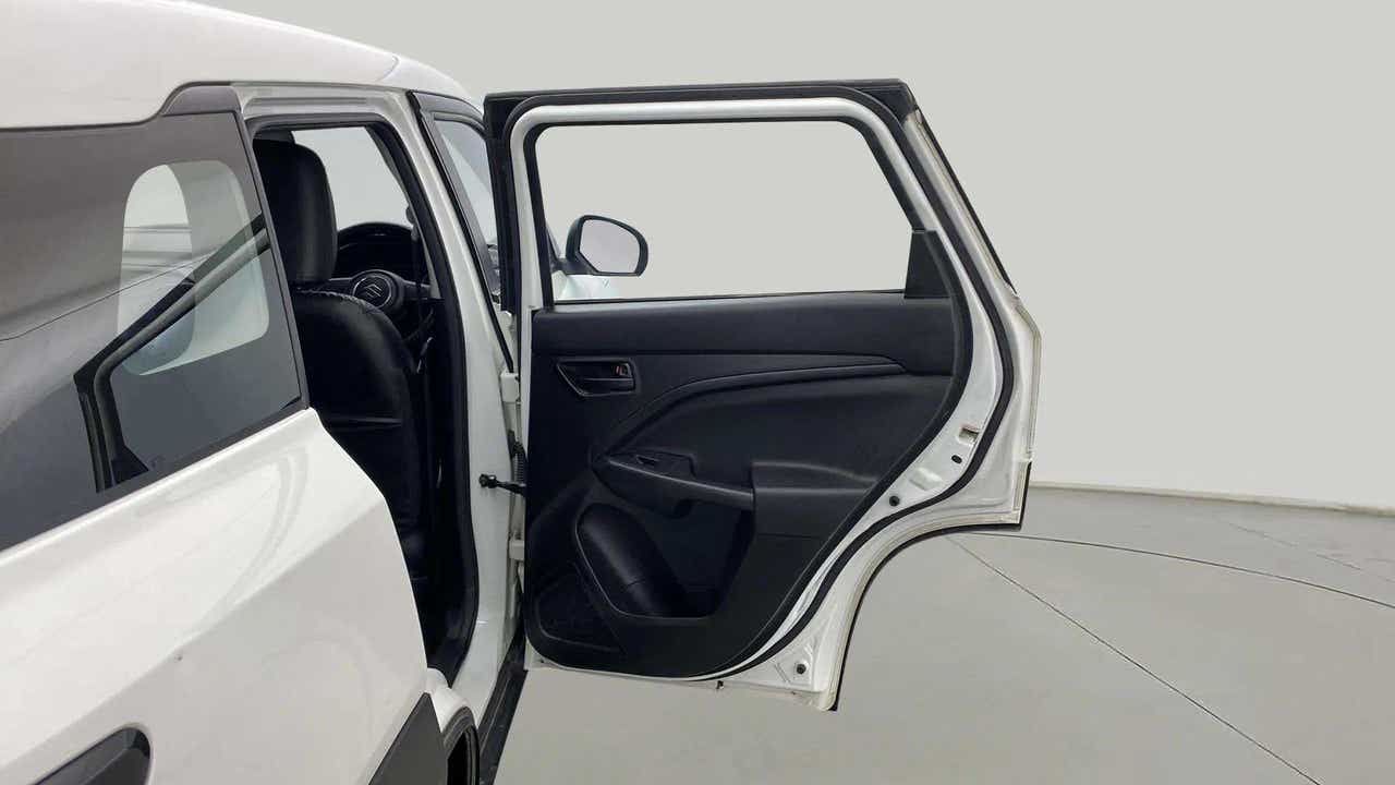 Rear left door view of a Maruti Suzuki Brezza