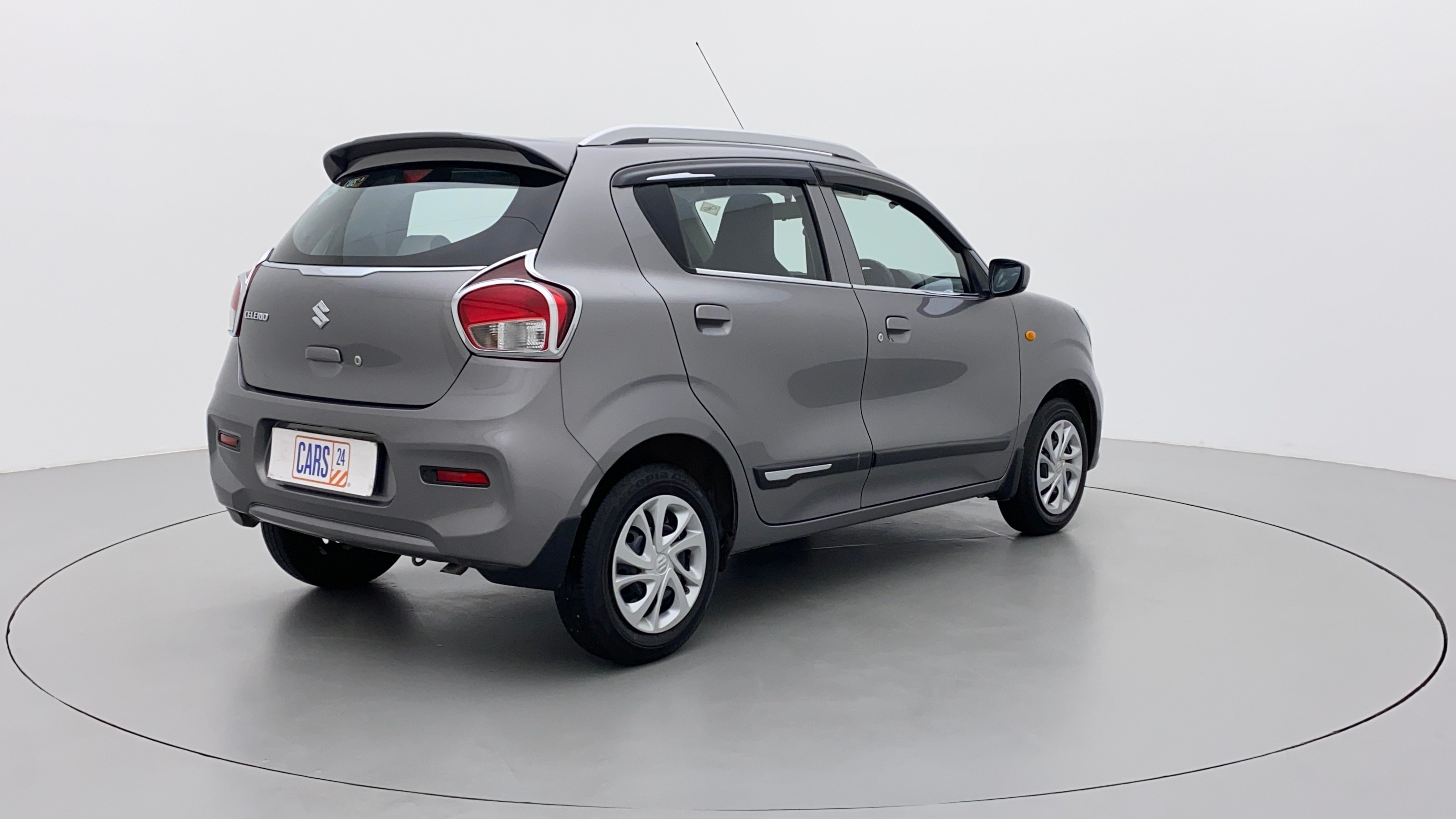 Rear three-quarter view of a Maruti Suzuki Celerio