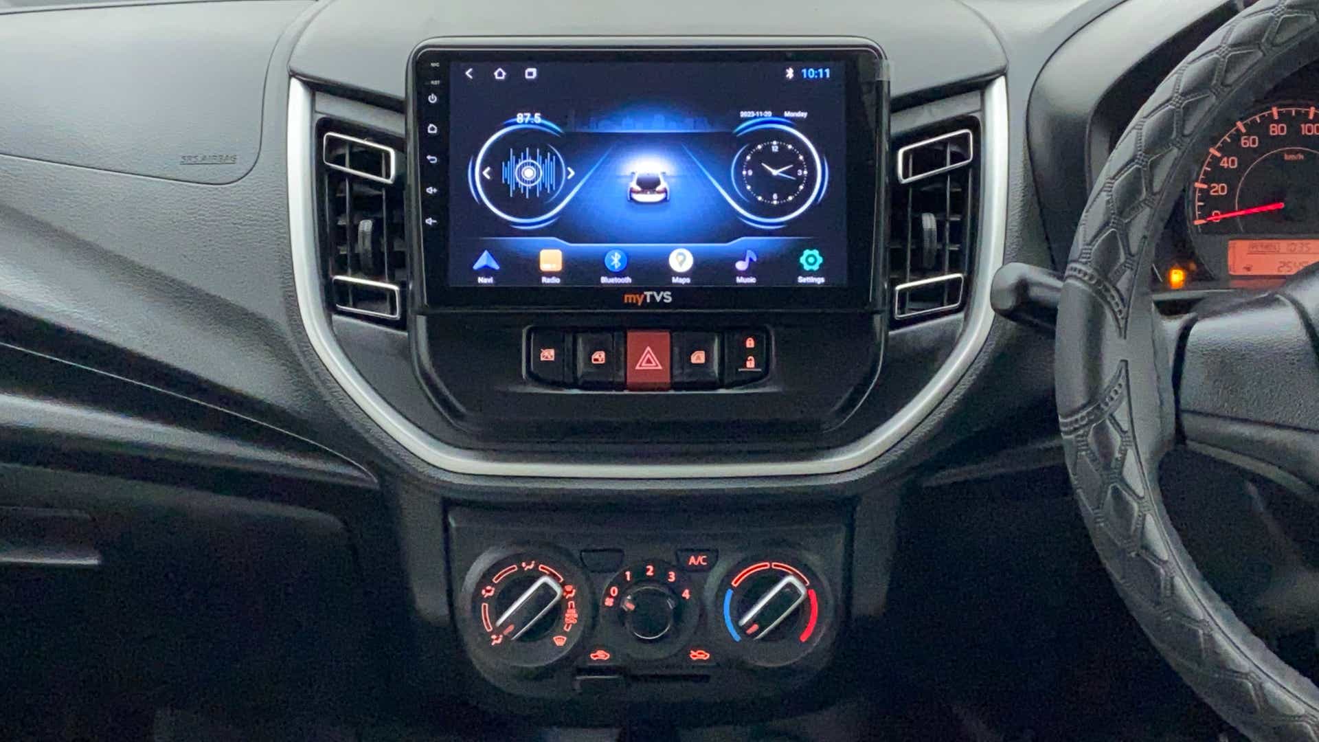 Dashboard and infotainment system of a Maruti Suzuki Celerio