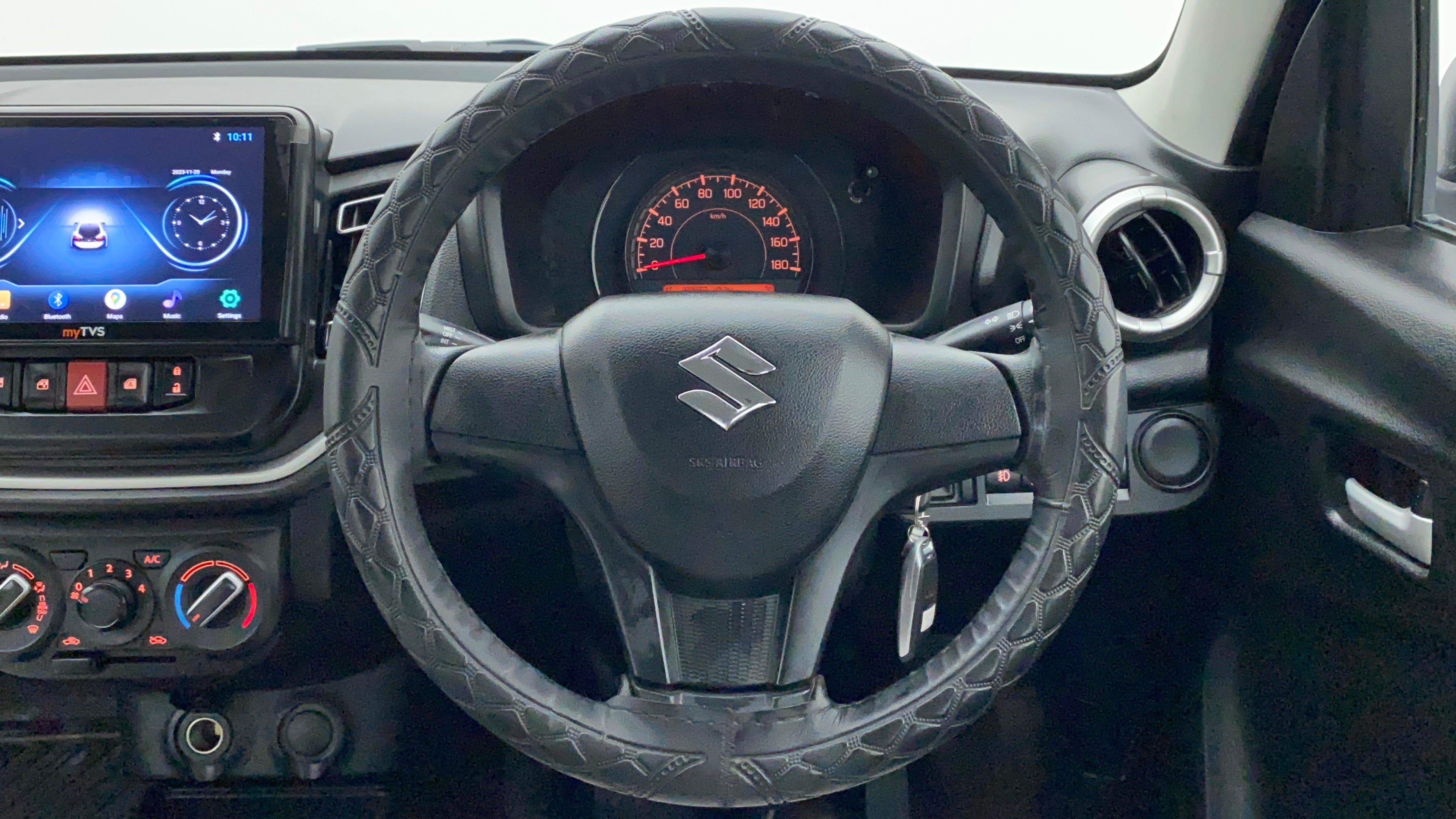 Dashboard and steering wheel of a Maruti Suzuki Celerio