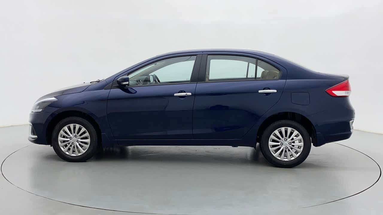Side view of a Nexa Blue Maruti Suzuki Ciaz