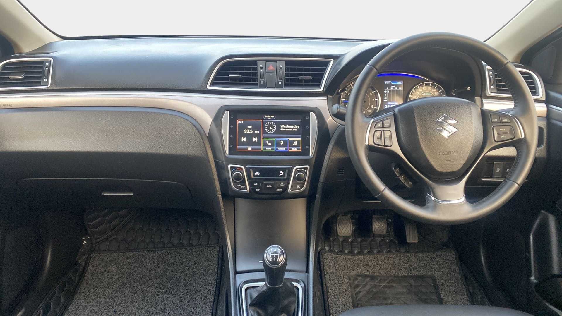 Interior dashboard view of a Maruti Suzuki Ciaz