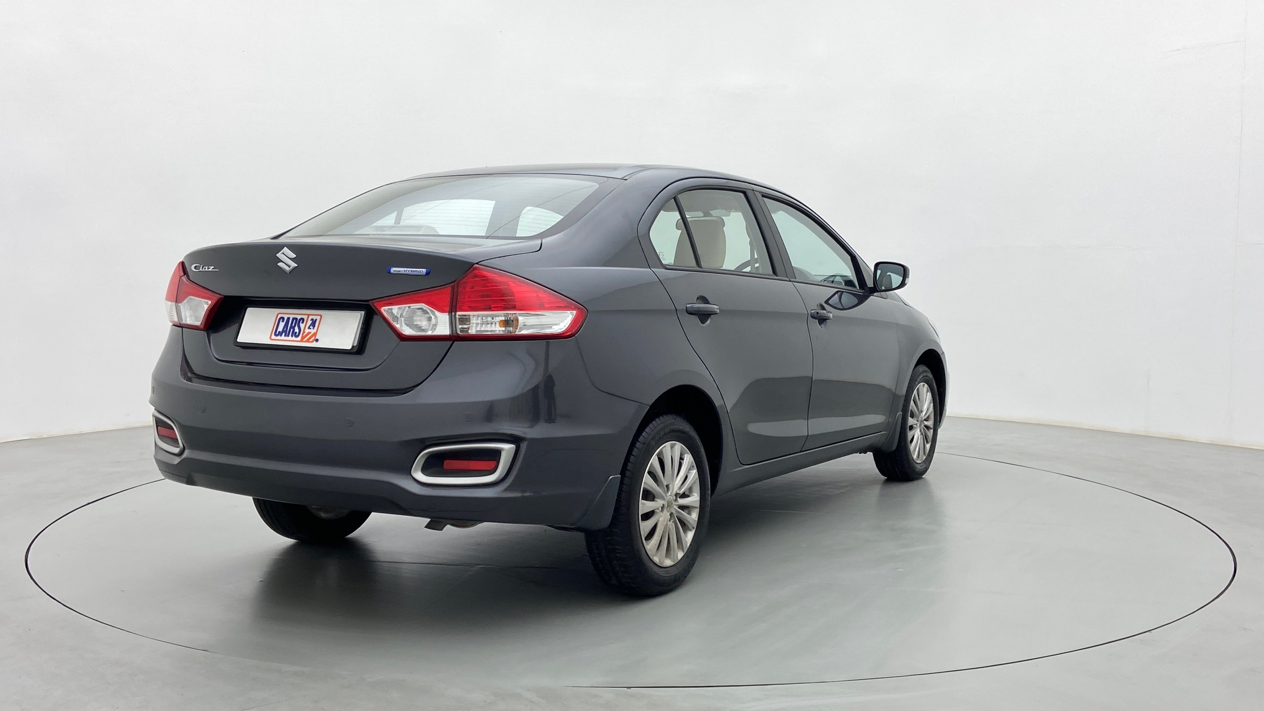 Rear three-quarter view of a Maruti Suzuki Ciaz