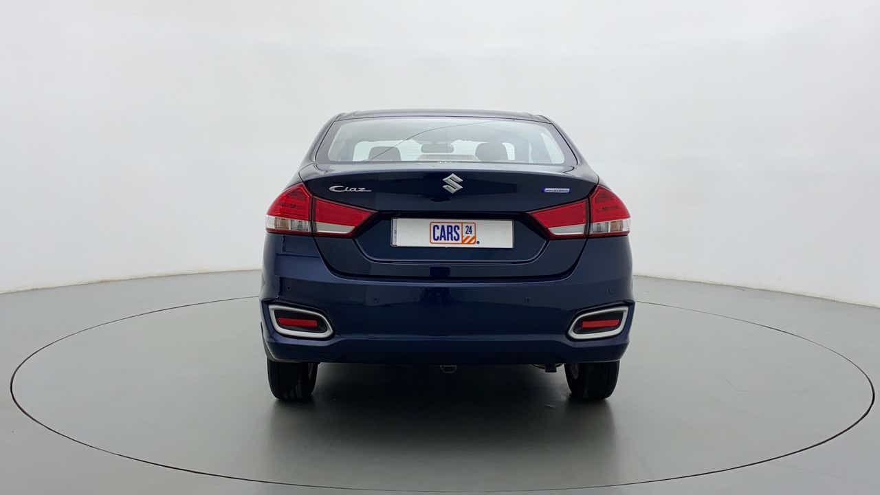Rear view of a Nexa Blue Maruti Suzuki Ciaz