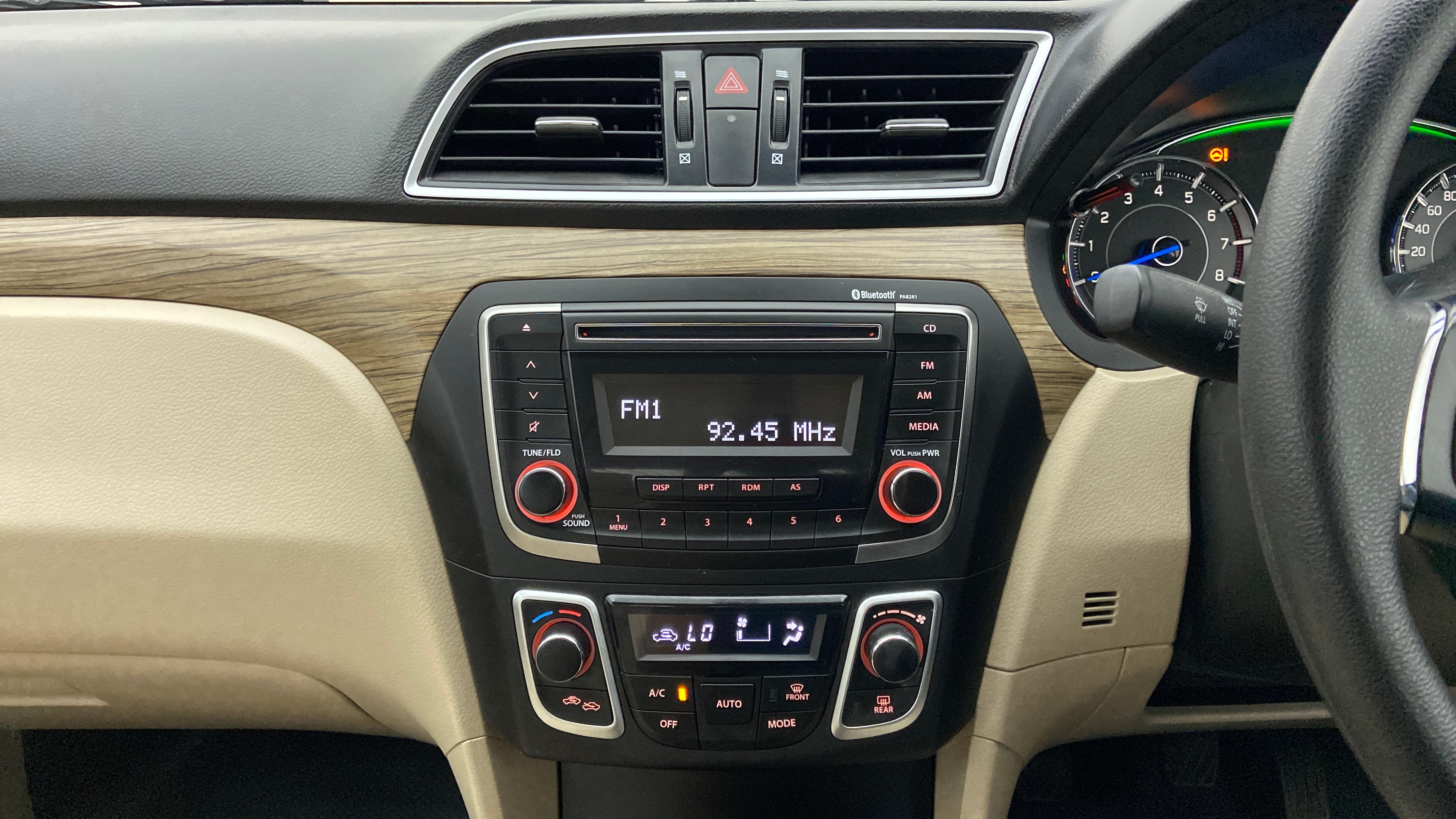 Dashboard center console of a Maruti Suzuki Ciaz
