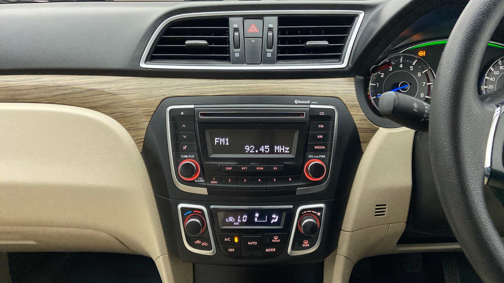 Dashboard center console of a Maruti Suzuki Ciaz