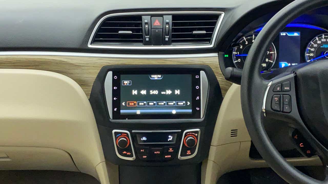 Dashboard and infotainment system of a Maruti Suzuki Ciaz