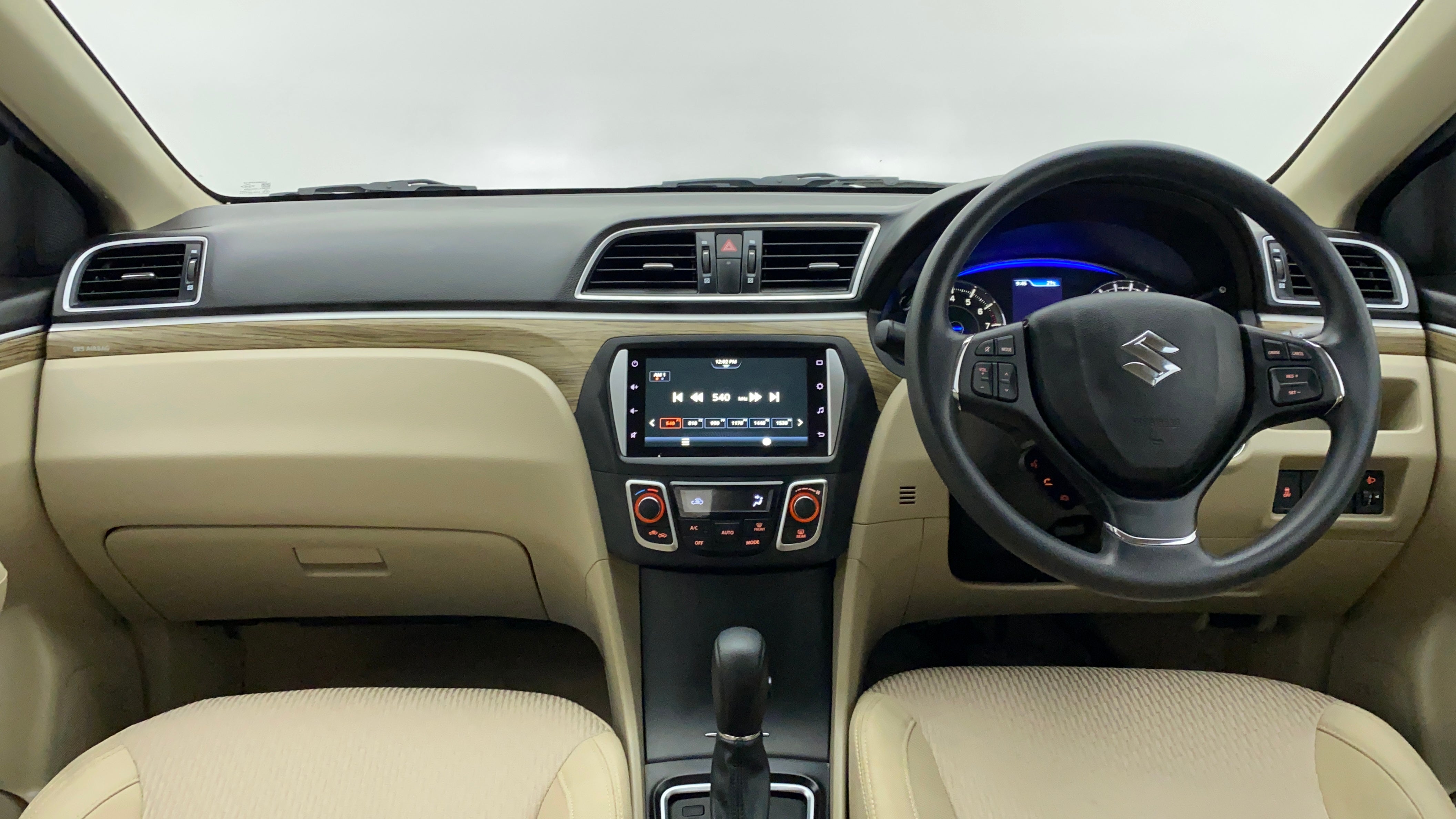 Interior dashboard view of a Maruti Suzuki Ciaz