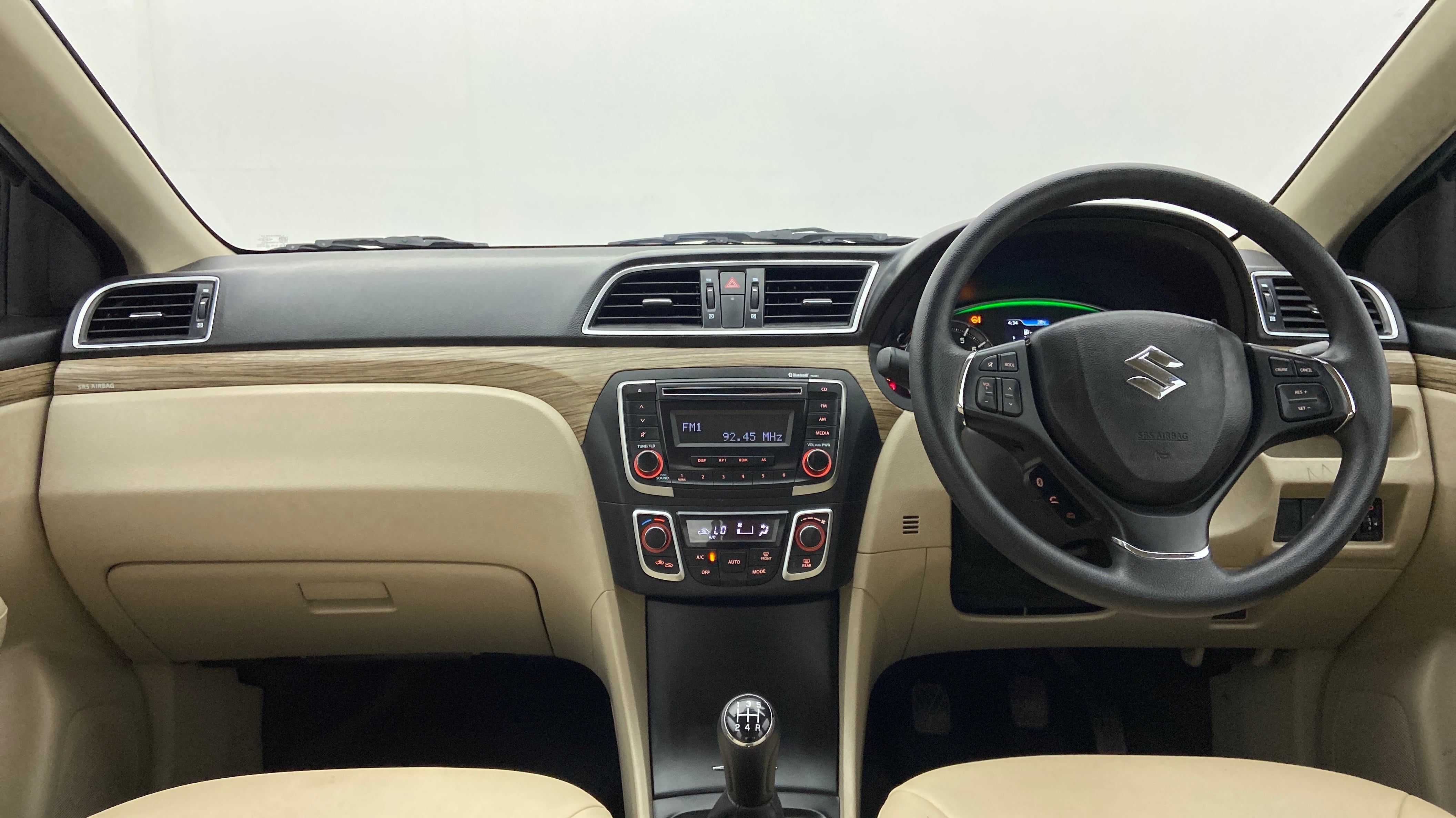Interior dashboard view of a Maruti Suzuki Ciaz