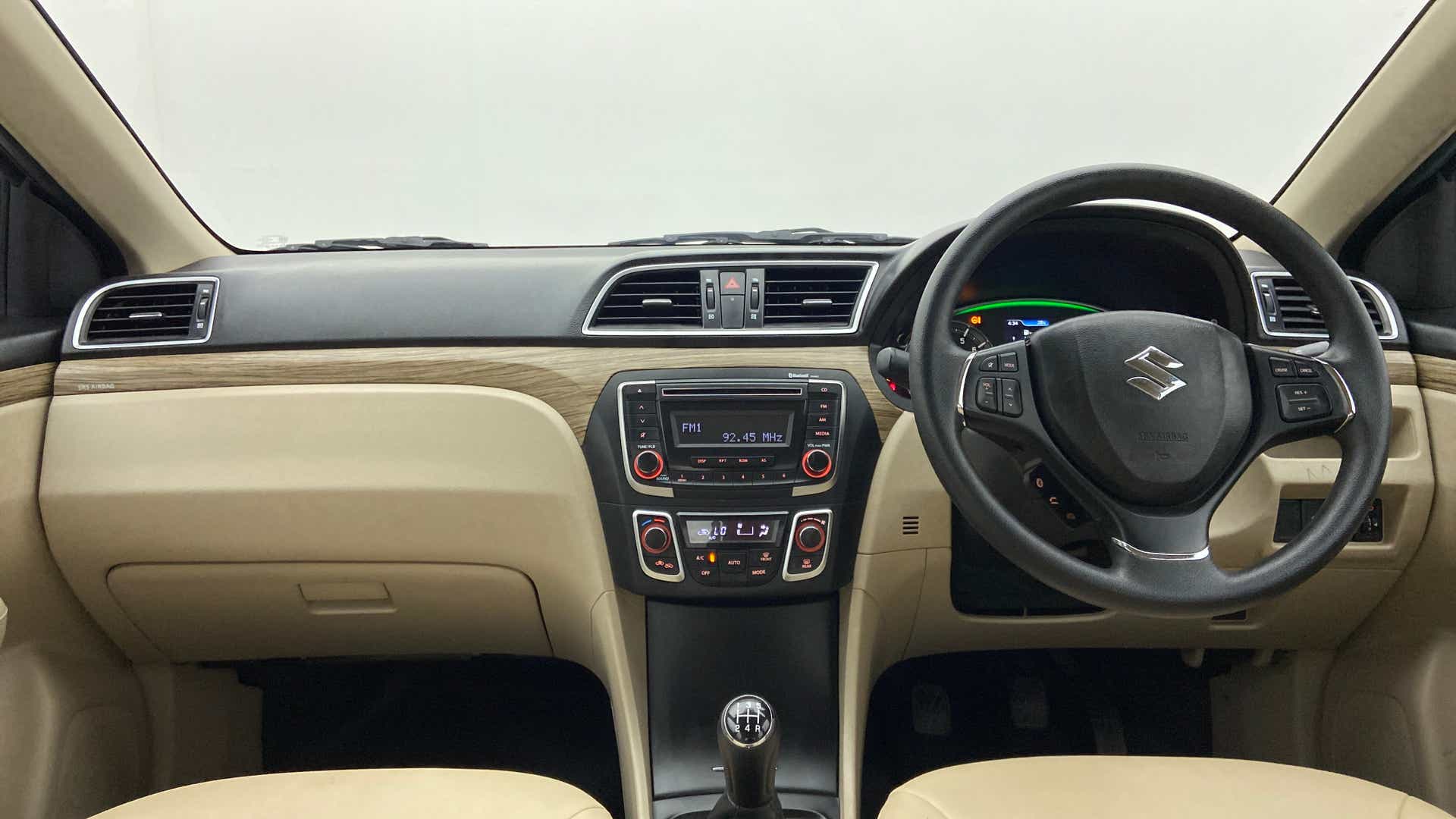 Interior dashboard view of a Maruti Suzuki Ciaz