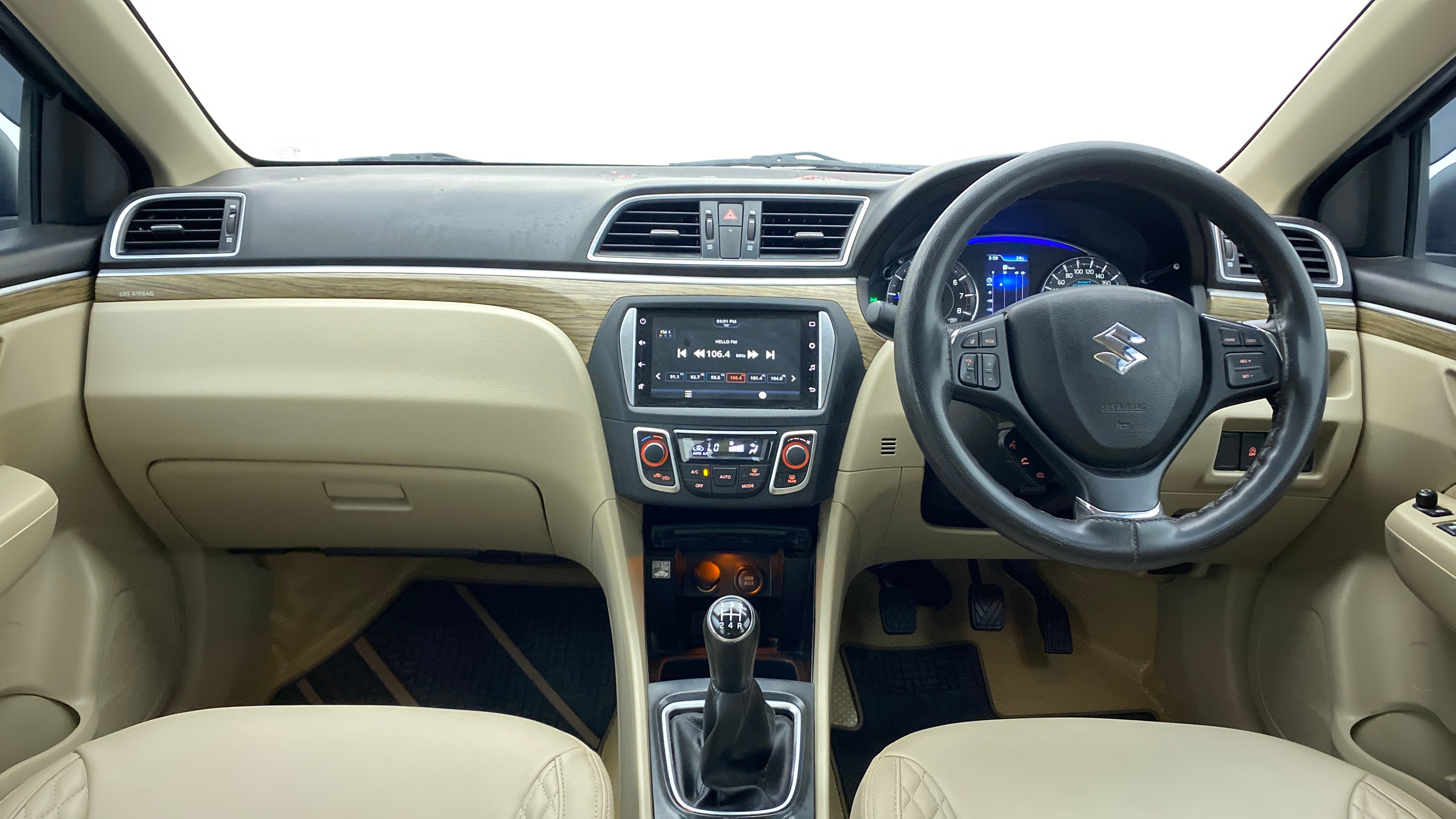 Interior dashboard view of a Maruti Suzuki Ciaz