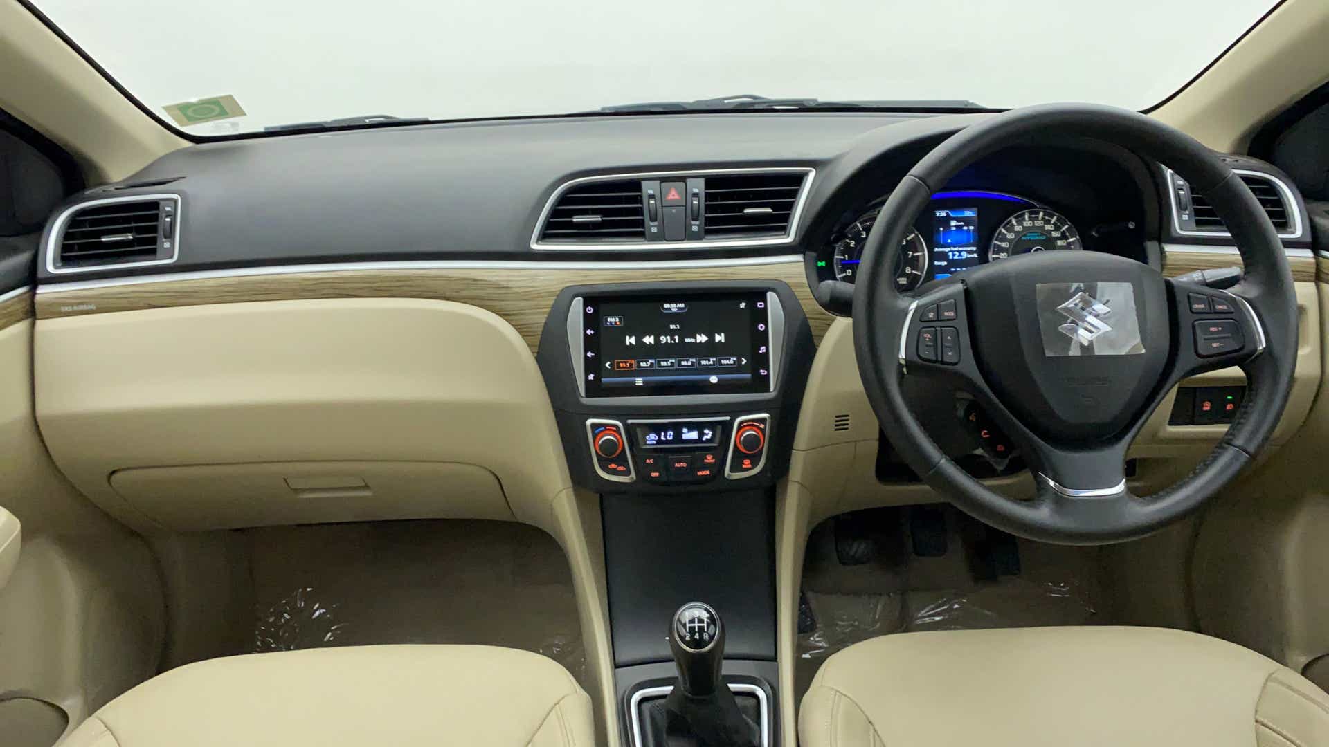 Interior dashboard view of a Maruti Suzuki Ciaz