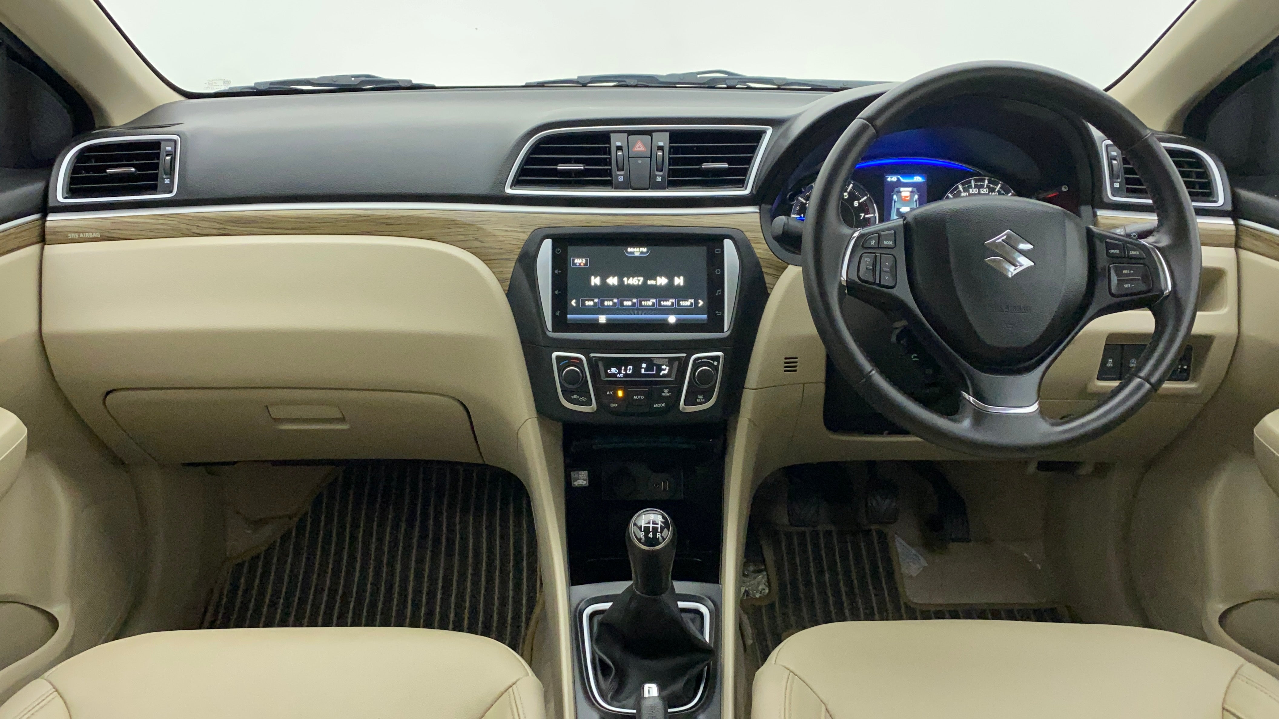 Interior dashboard view of a Maruti Suzuki Ciaz.