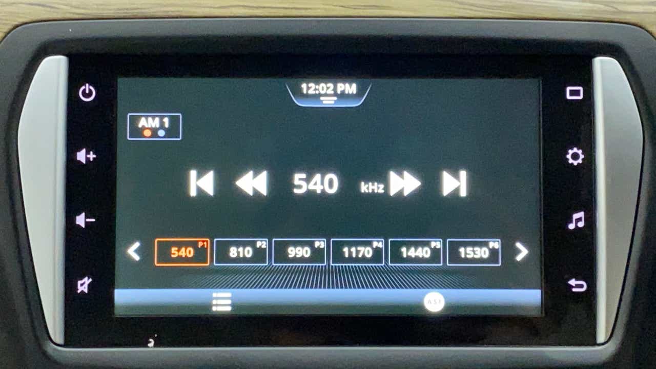 Infotainment system display showing radio controls of a Maruti Suzuki Ciaz