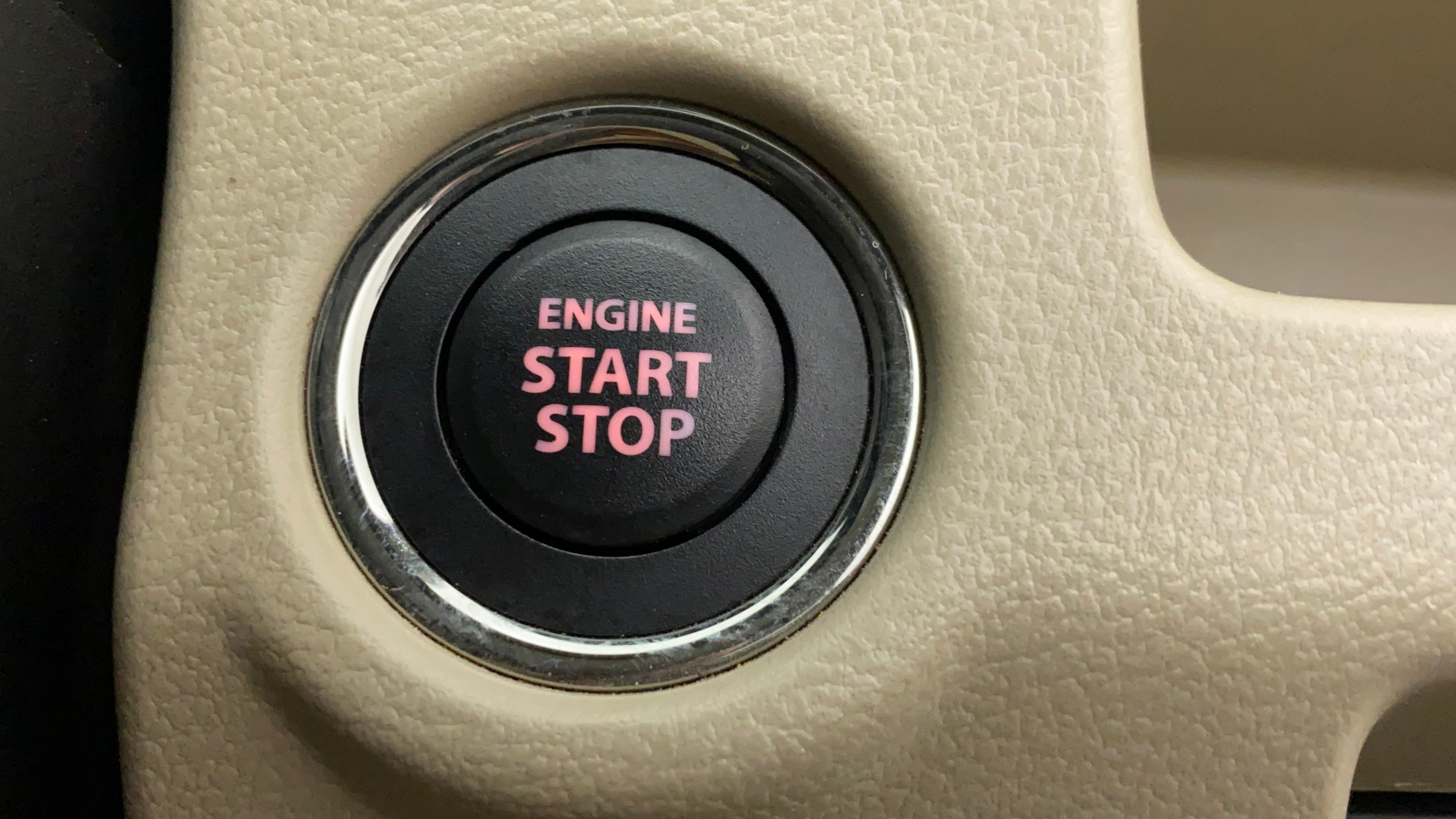 Engine start stop button of a Maruti Suzuki Ciaz
