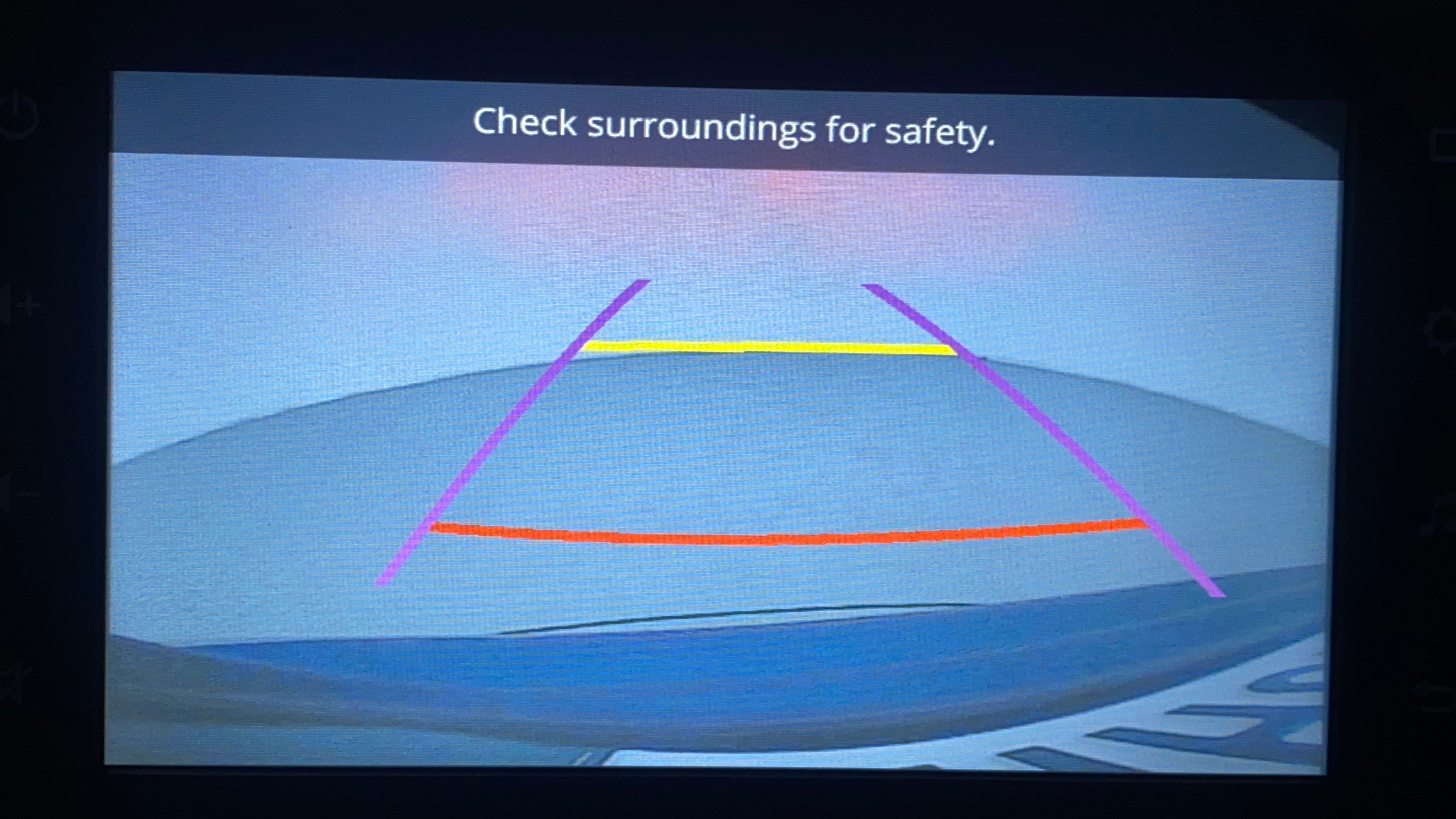 Reverse camera display of a Maruti Suzuki Ciaz