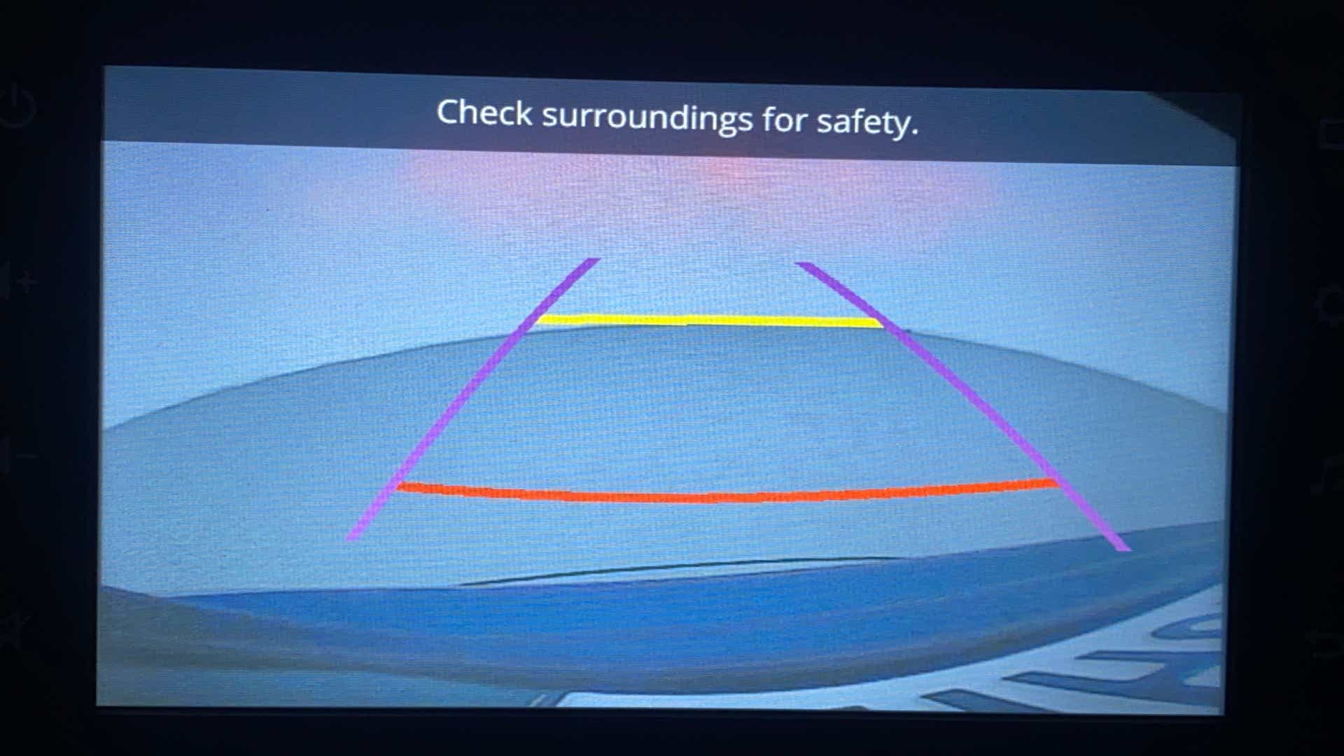 Reverse camera display of a Maruti Suzuki Ciaz