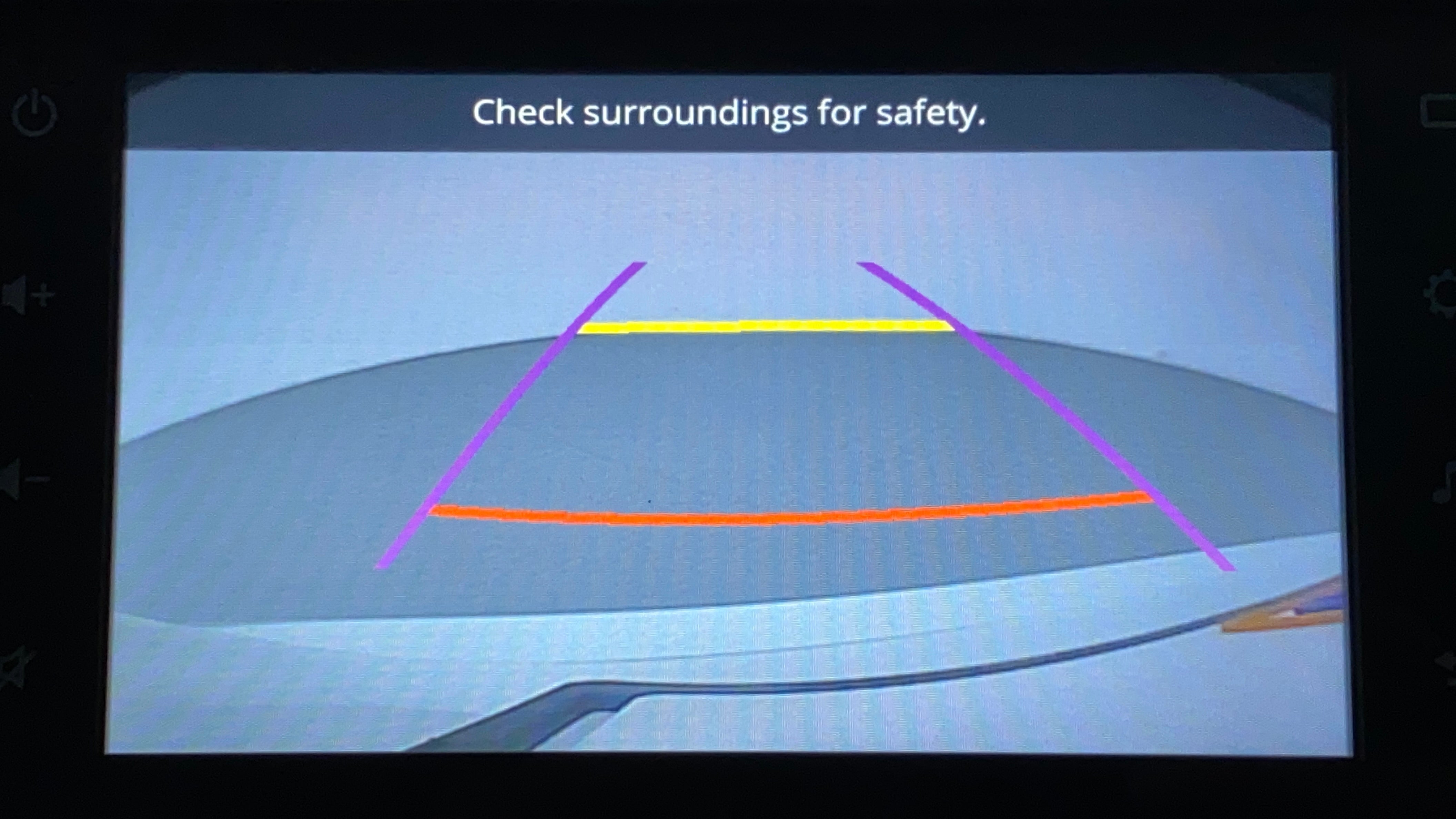 Rear camera display of a Maruti Suzuki Ciaz