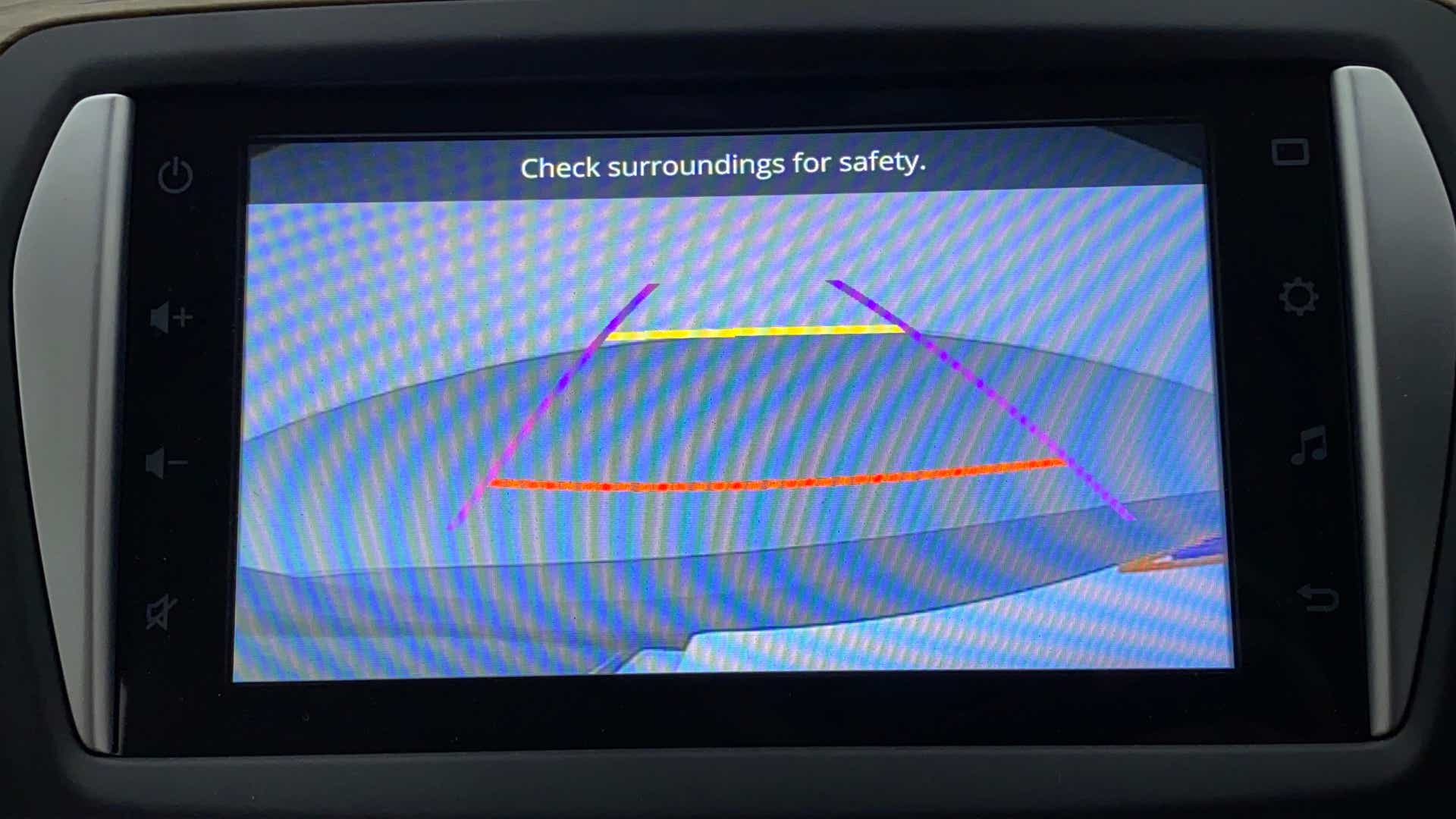 Rear view camera display of a Maruti Suzuki Ciaz