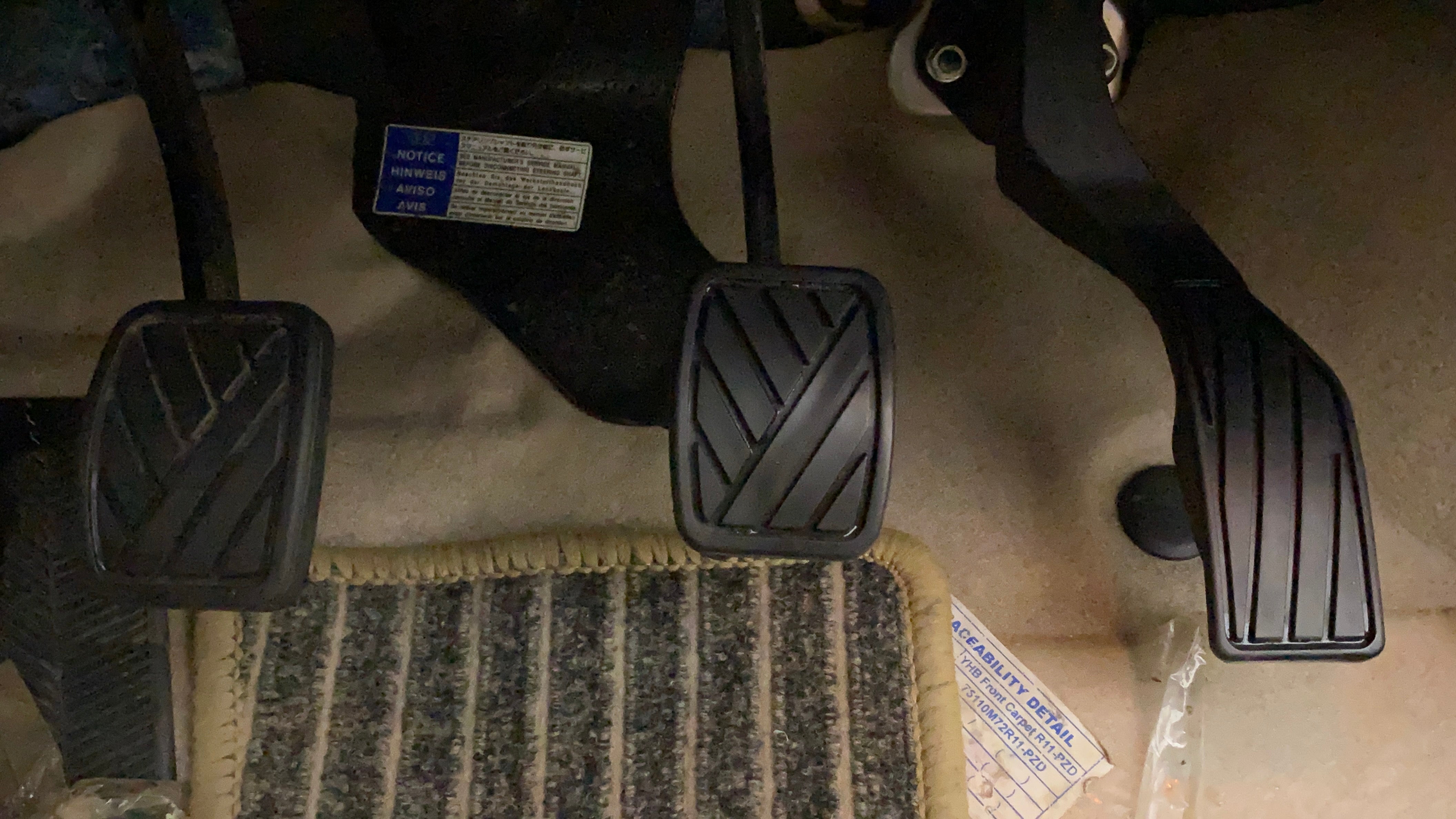 Foot pedal area of a Maruti Suzuki Ciaz