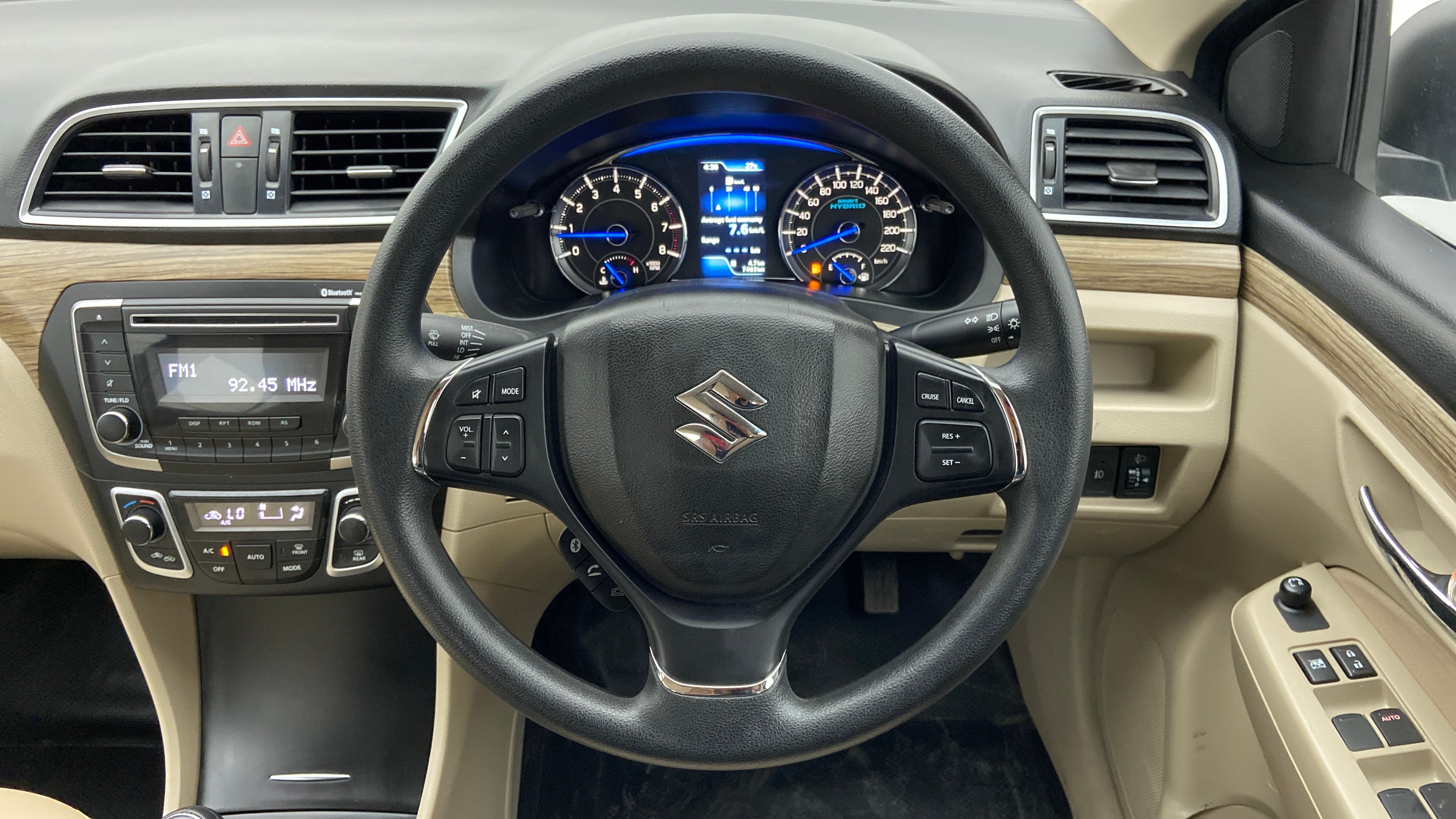 Interior dashboard view of a Maruti Suzuki Ciaz