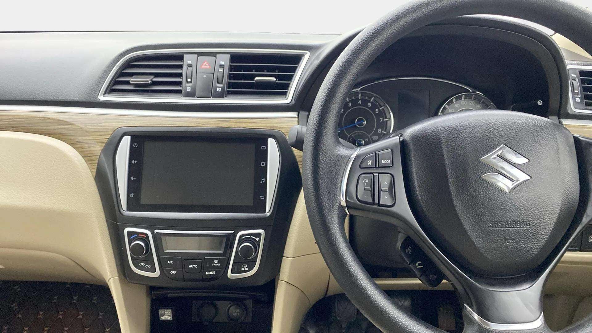 Interior dashboard view of a Maruti Suzuki Ciaz