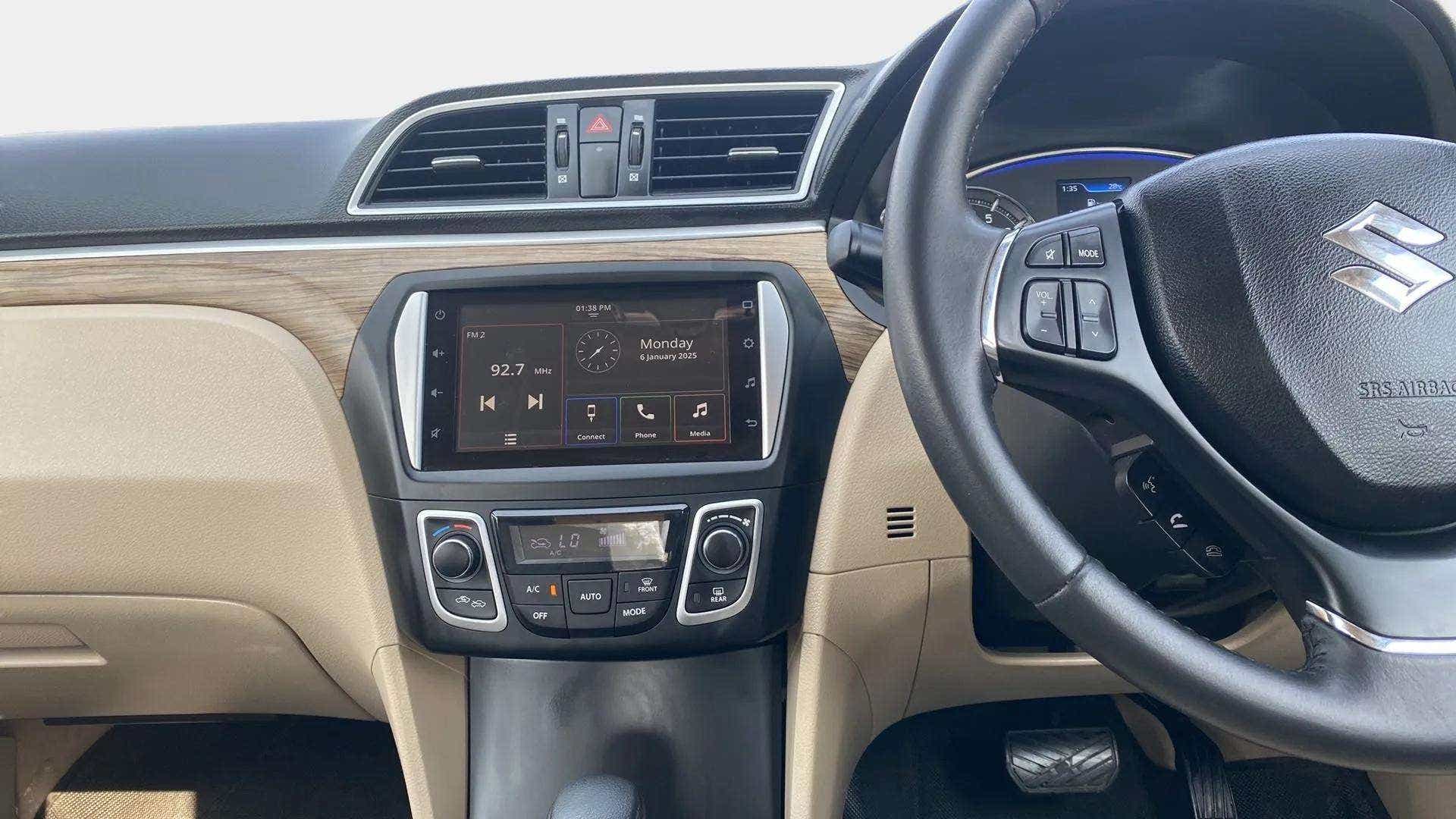 Interior dashboard view of a Maruti Suzuki Ciaz