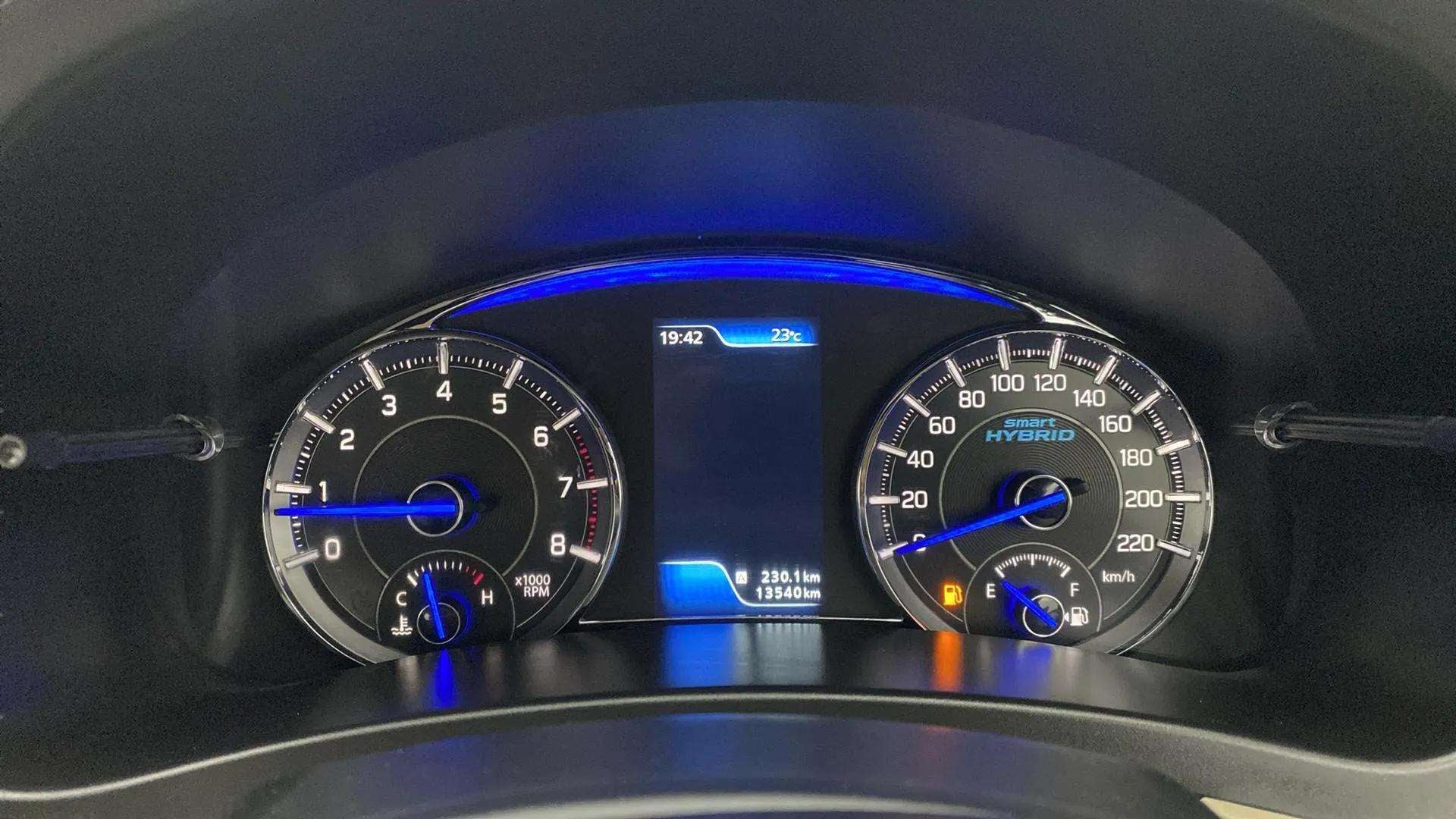 Instrument cluster of a Maruti Suzuki Ciaz hybrid