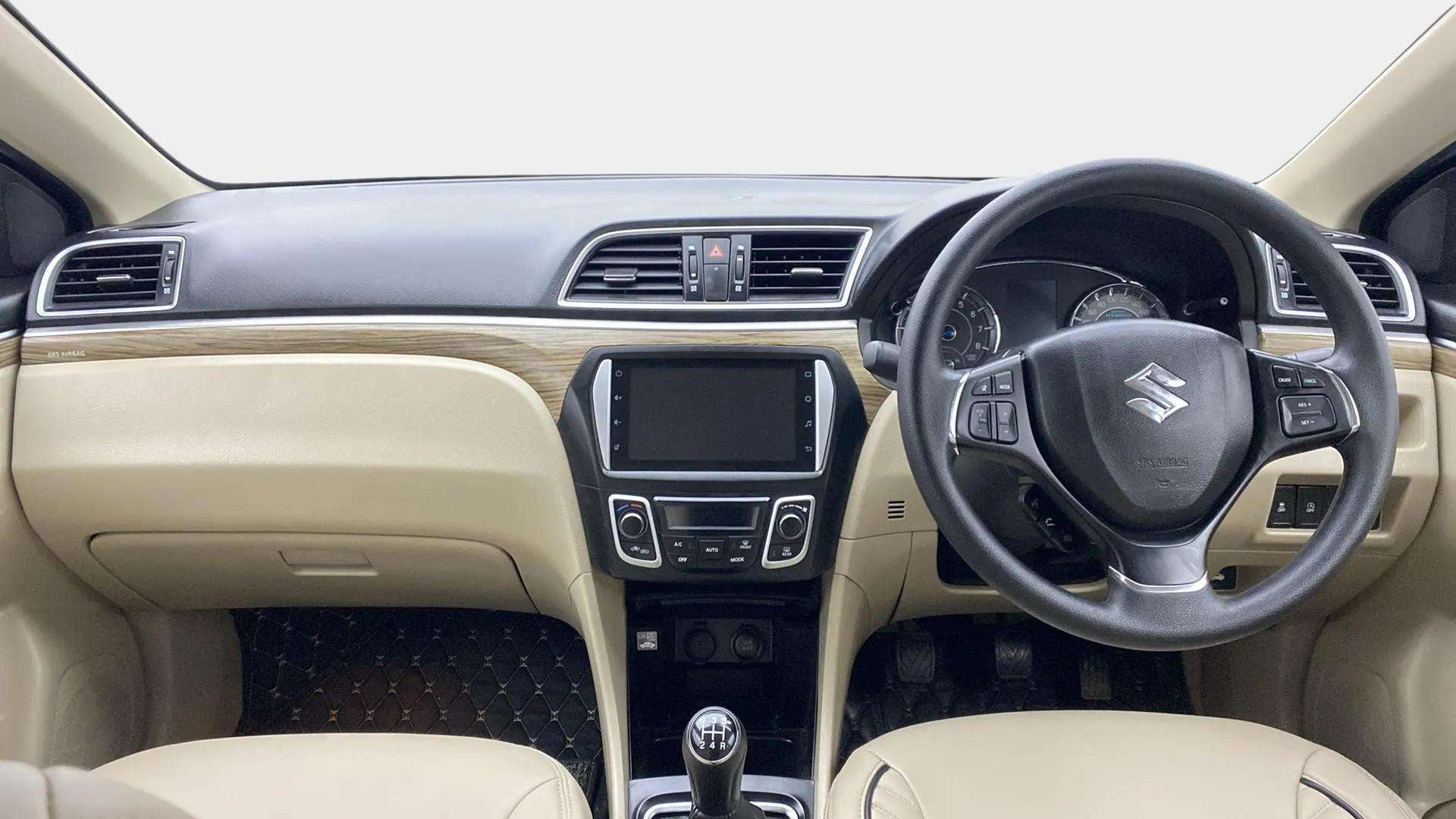 Dashboard and steering wheel of a Maruti Suzuki Ciaz