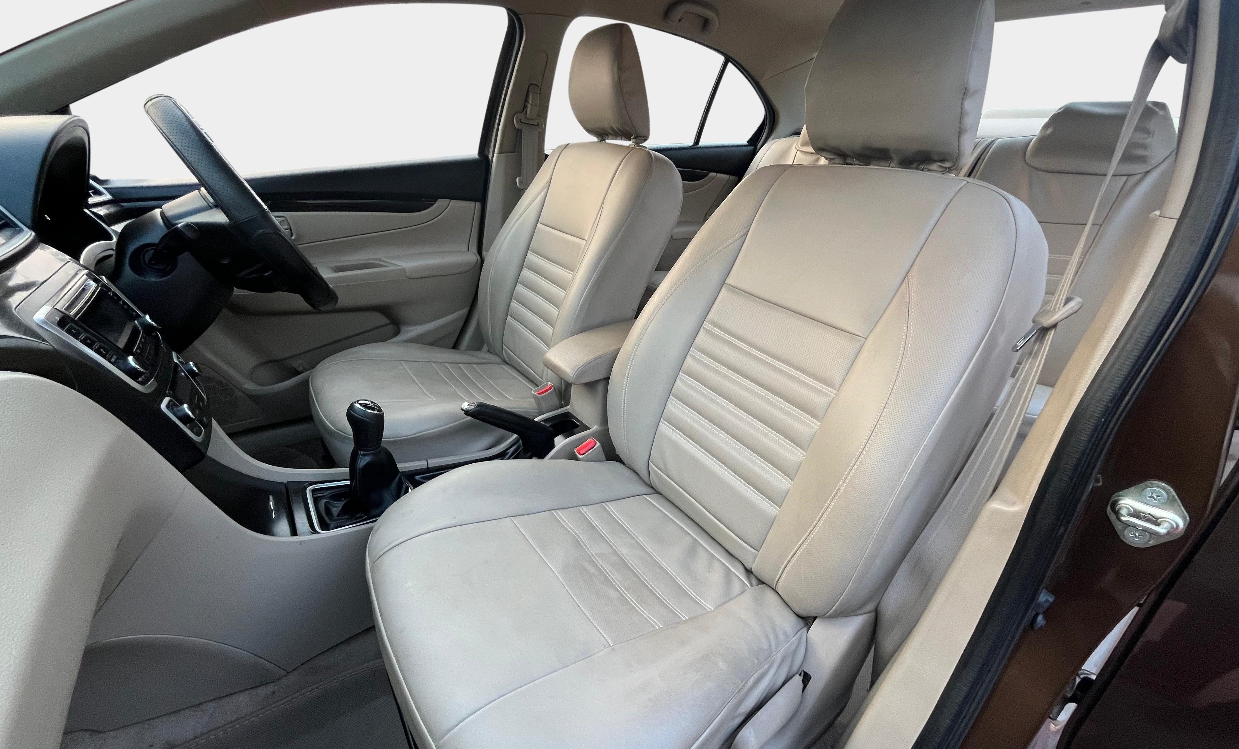 Front seats and dashboard of a Maruti Suzuki Ciaz
