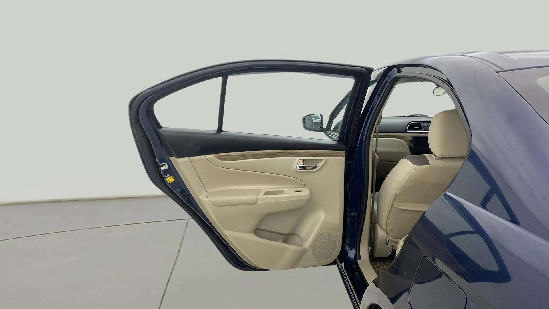 Rear door and interior view of a Maruti Suzuki Ciaz