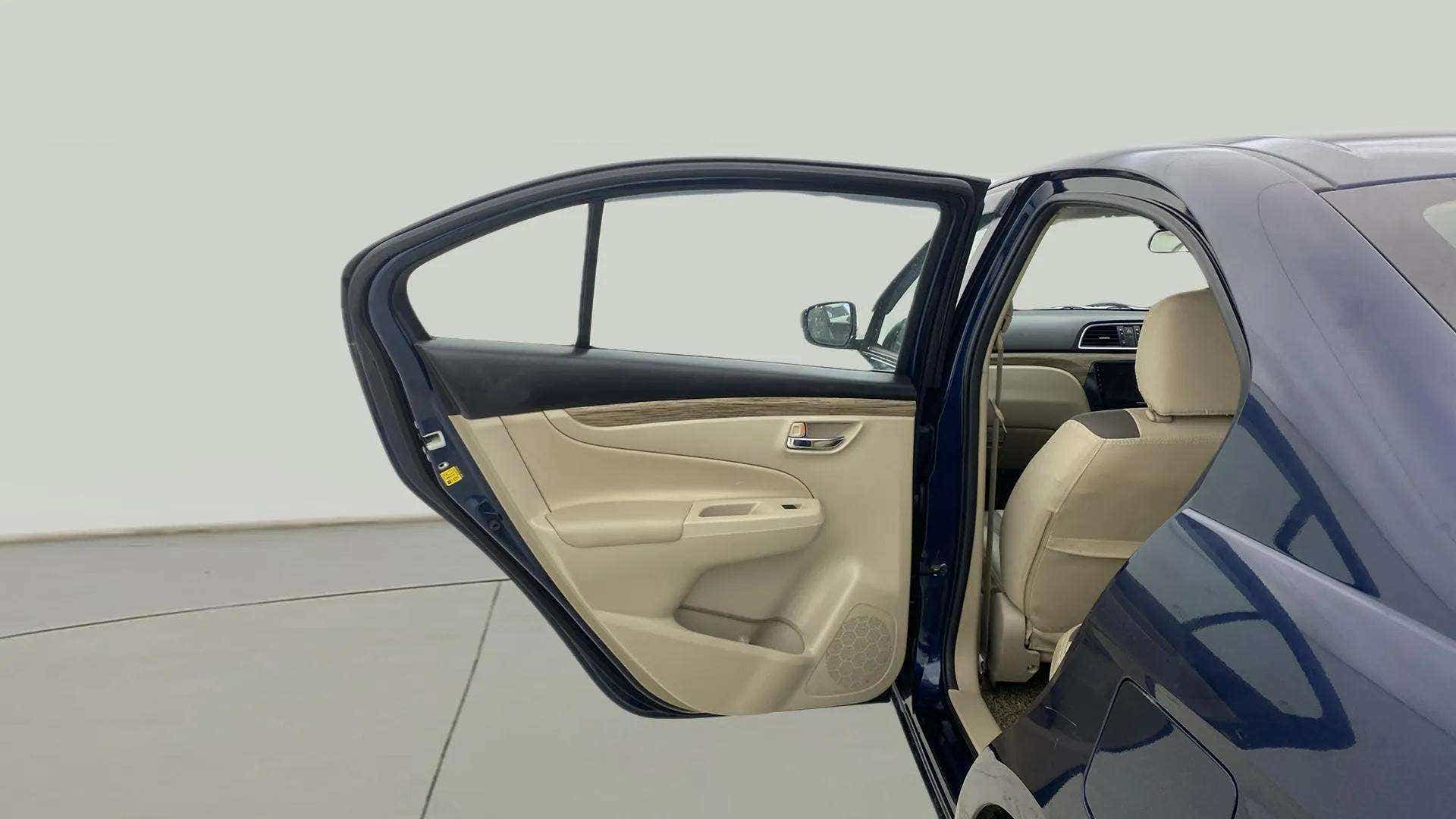 Rear door and interior view of a Maruti Suzuki Ciaz