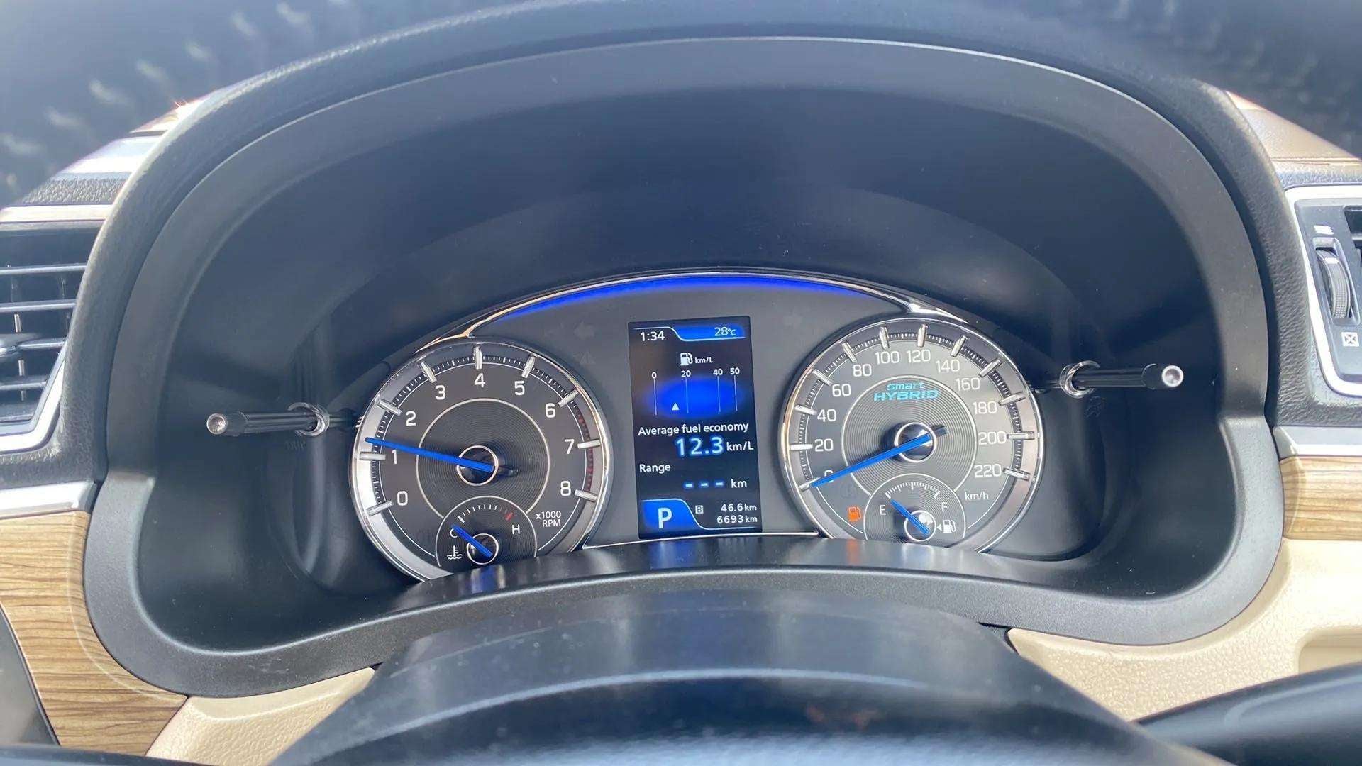 Instrument cluster of a Maruti Suzuki Ciaz