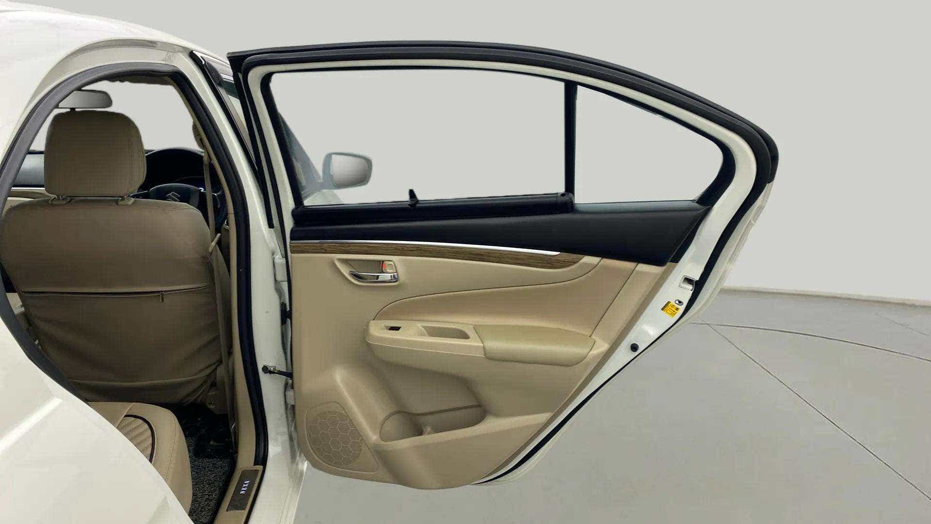 Rear door and seat view of a Maruti Suzuki Ciaz
