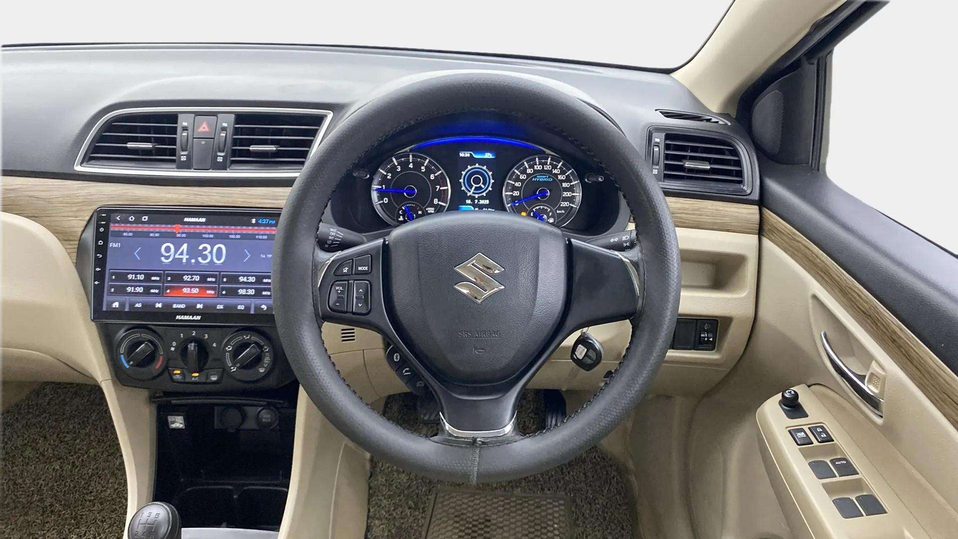 Interior dashboard view of a Maruti Suzuki Ciaz