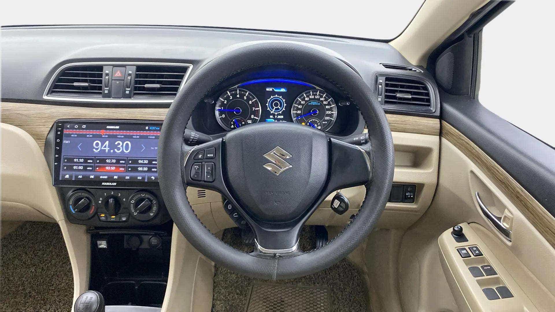 Interior dashboard view of a Maruti Suzuki Ciaz